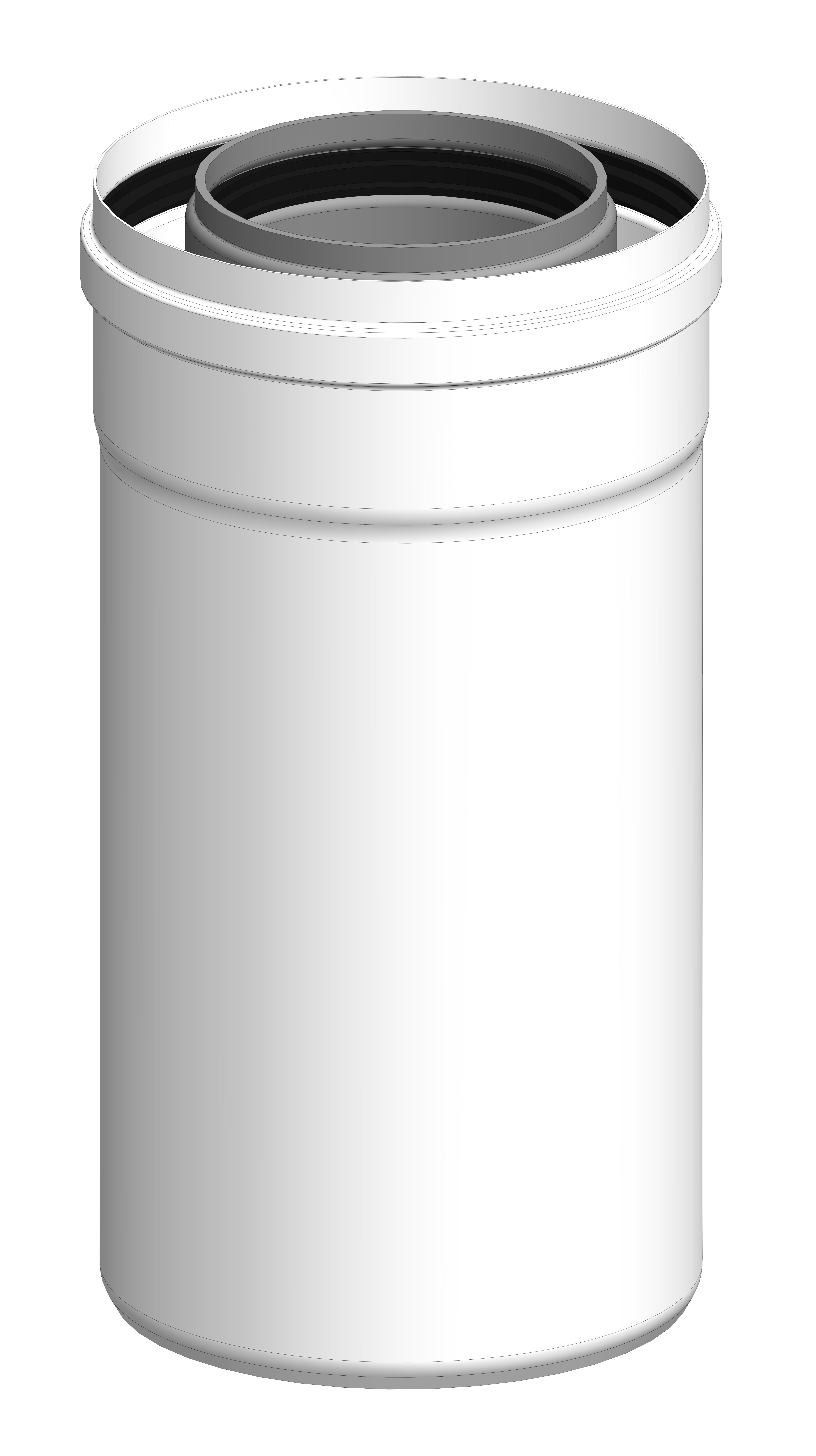 Tubo evacuación humo coaxial dinak 255mm 60/100