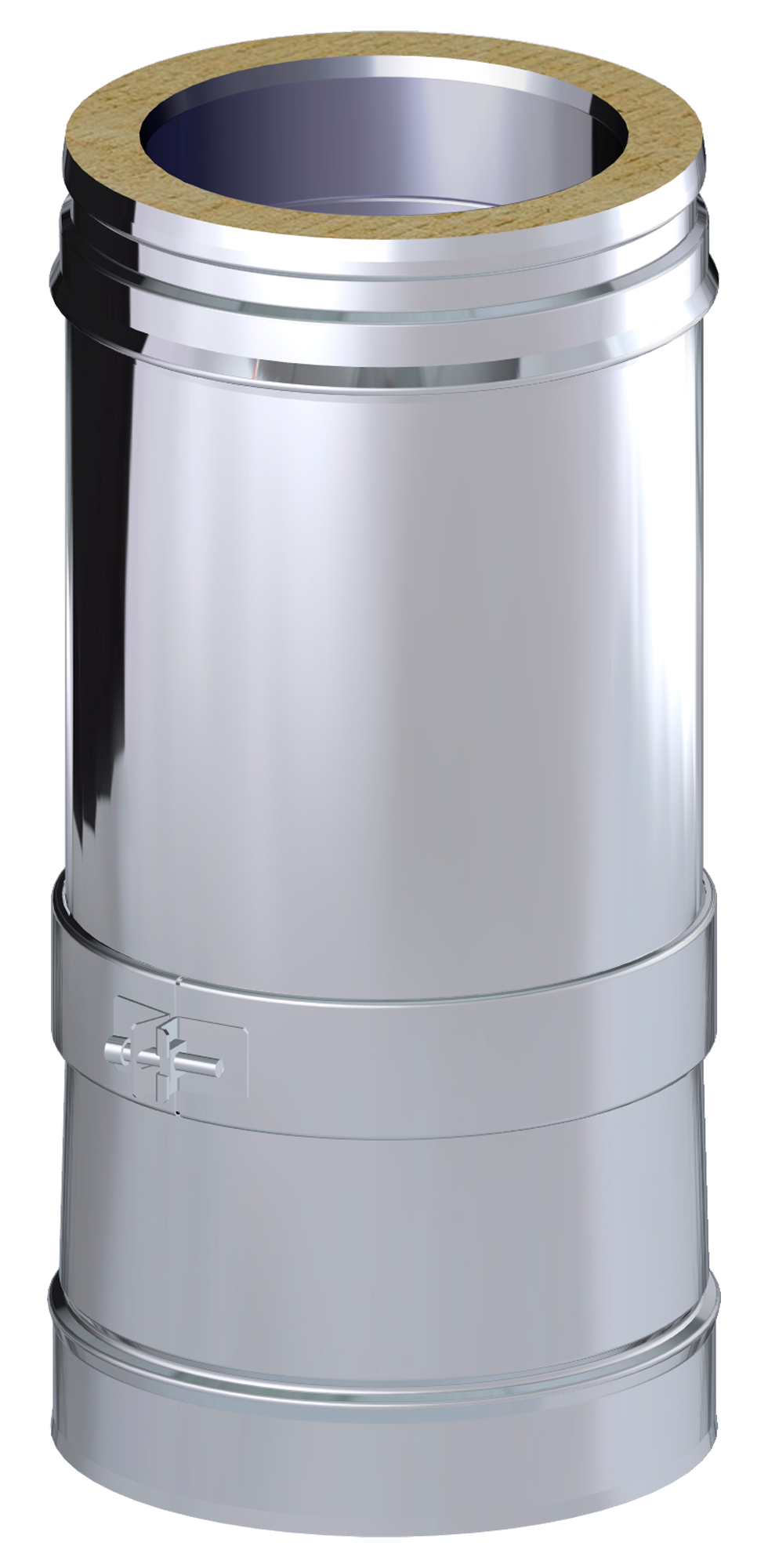 Tubo extensible para estufa de leña aislado dwj 316l/304 350-530mm ø200 inox