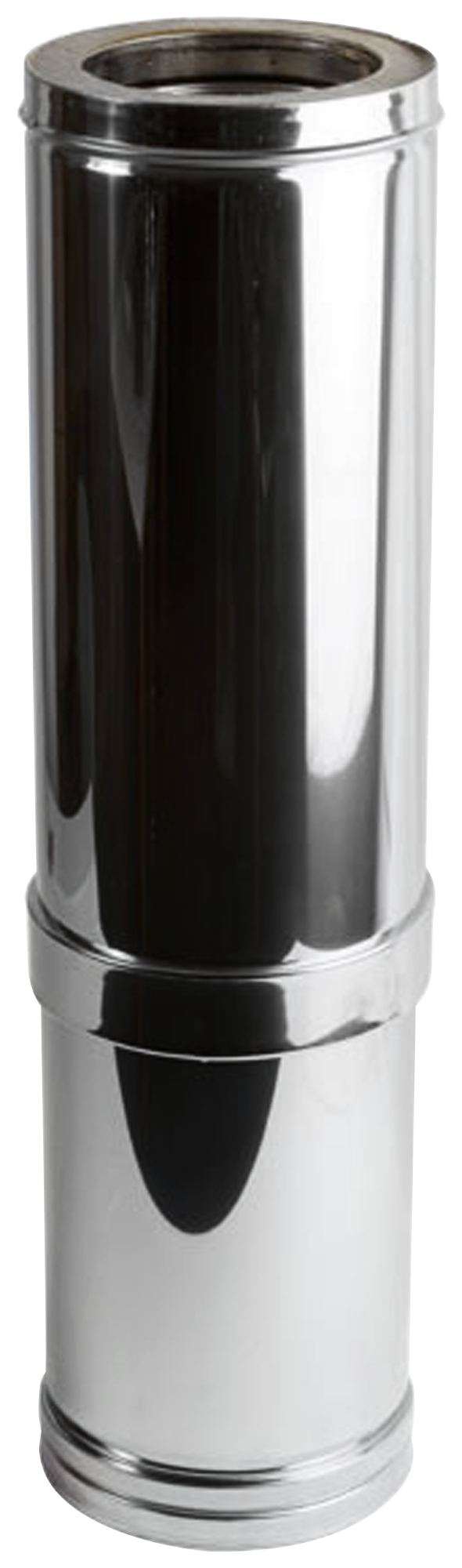 Tubo extensible para estufa de leña aislado dp 304/304 550/900 ø125 inox