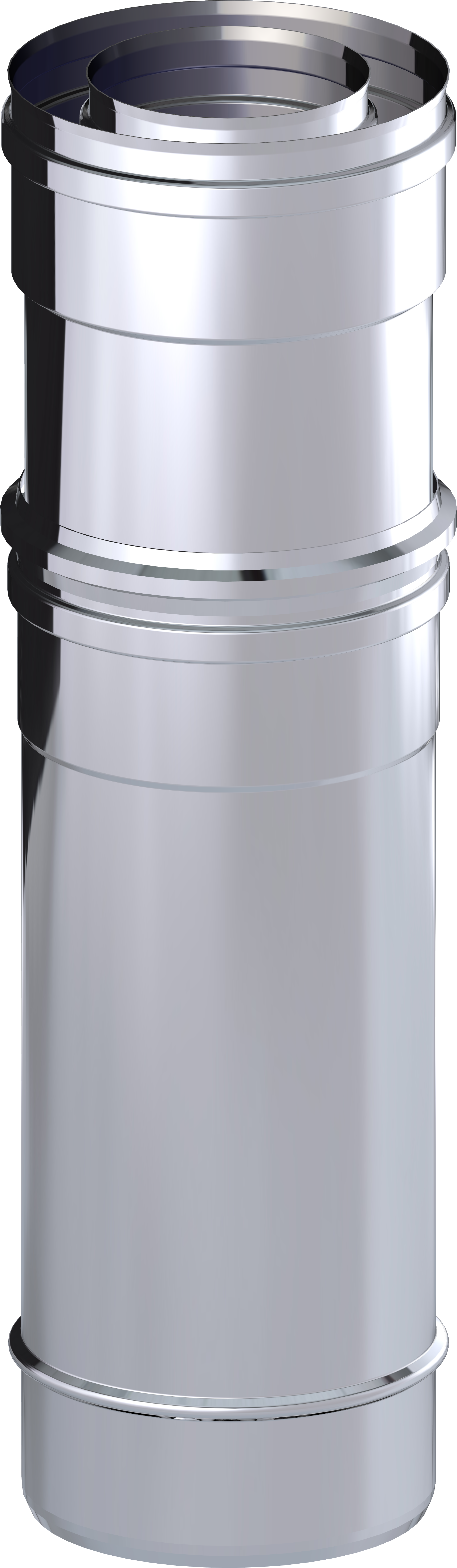 Tubo extensible para estufa de leña aislado dp 316l/glv 370-550mm ø175 blanco