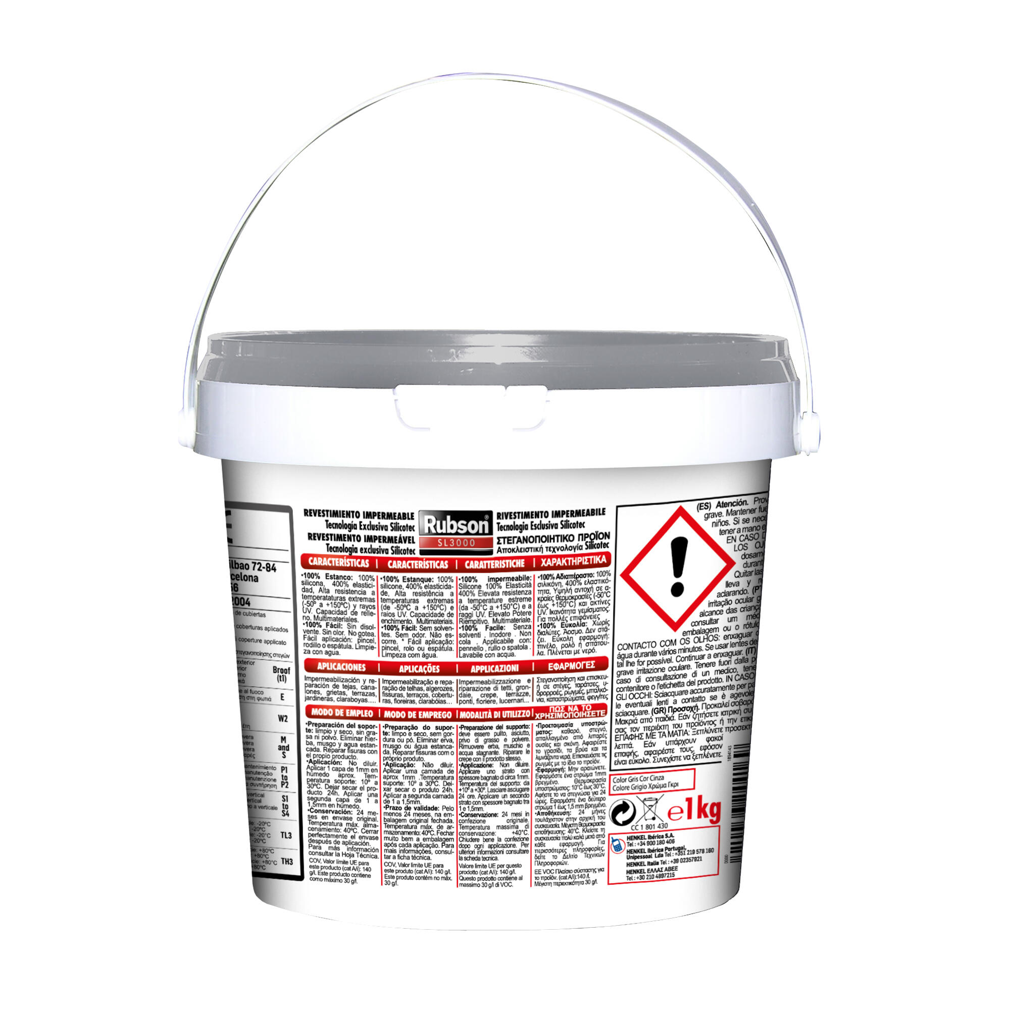 Silicone líquido RUBSON SL3000 CINZA 1KG - 2