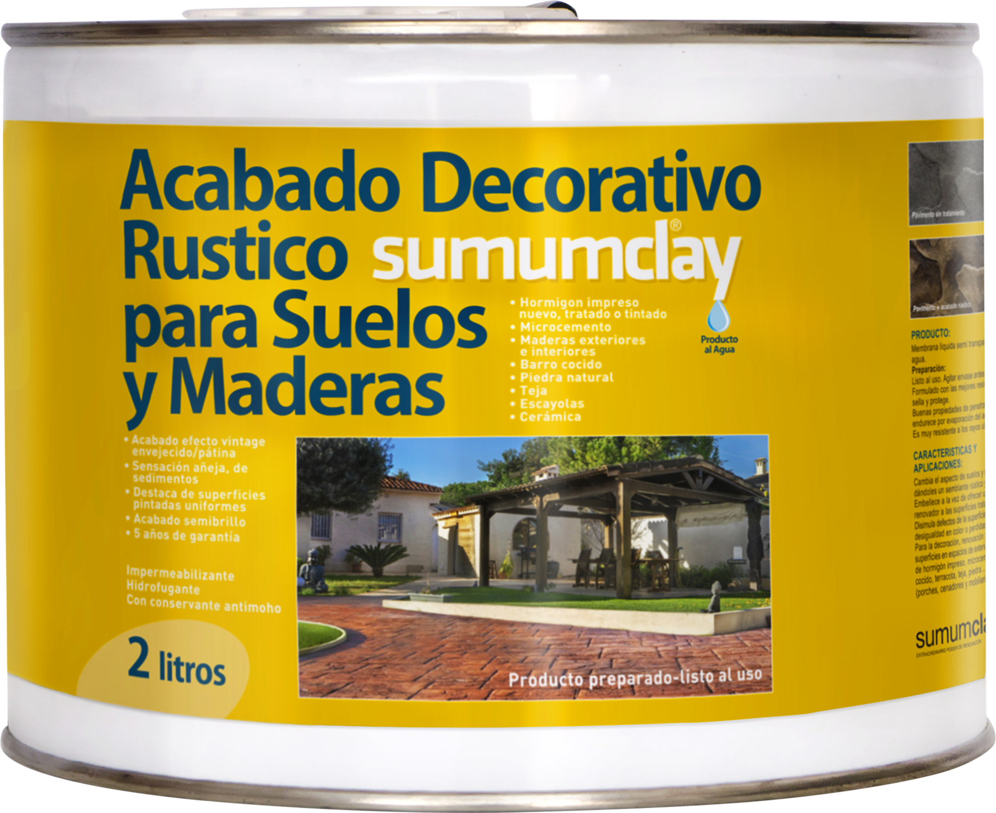 Acabado decorativo rústico para suelos y maderas 2l