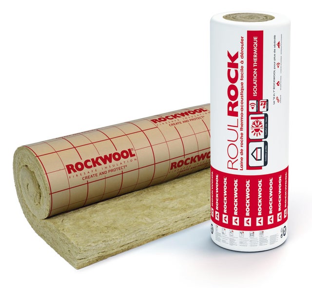 Isolante in lana di roccia ROCKWOOL Roccia L 1.2 x L 8 m, Sp 60 mm 9.6 m² densità 21 kg/m³, 18 pezzi