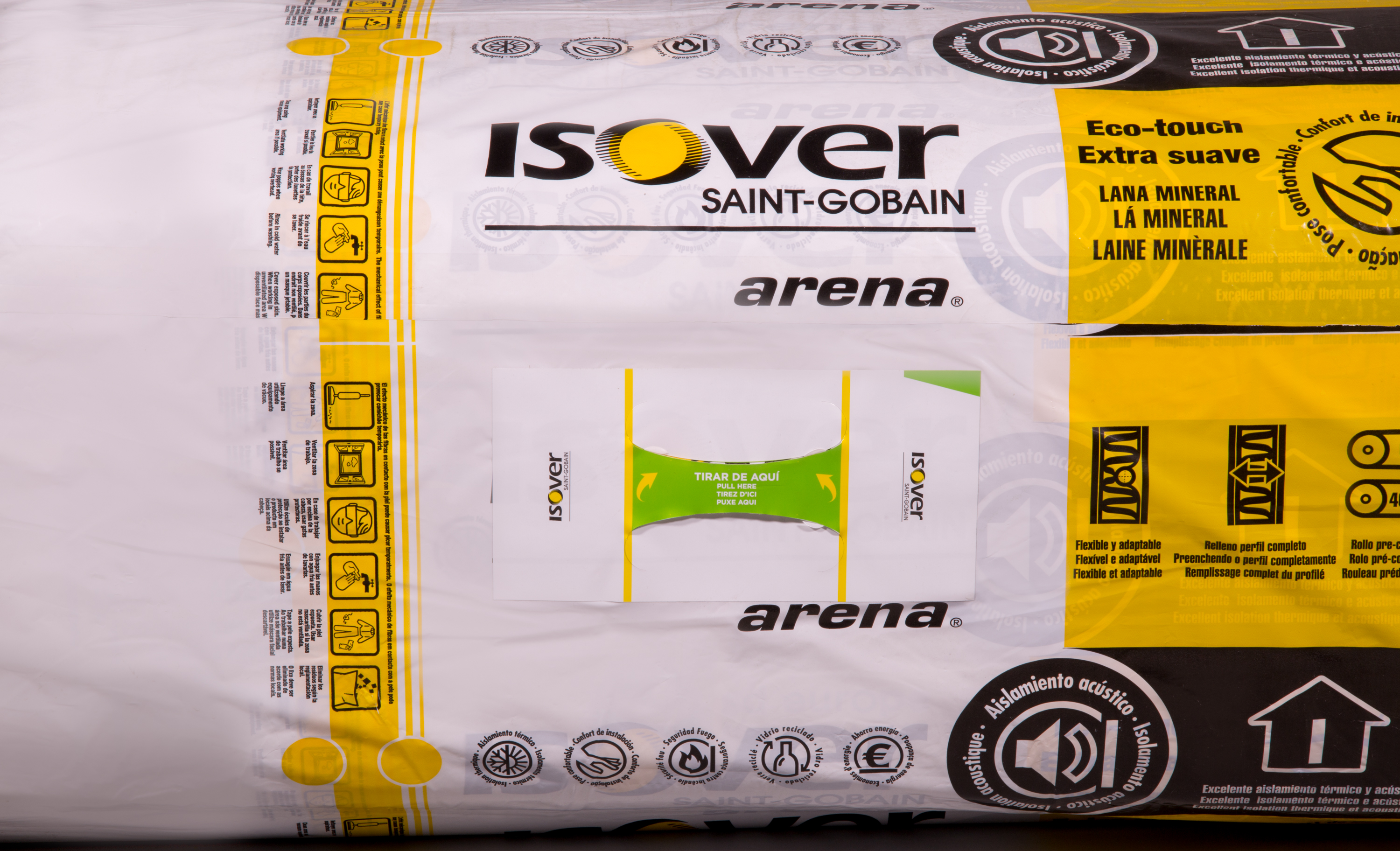 20 uds paneles Fibra de vidrio ISOVER ARENA APTA Espesor 48mm 1,35x0,4m R=1,41 - 5