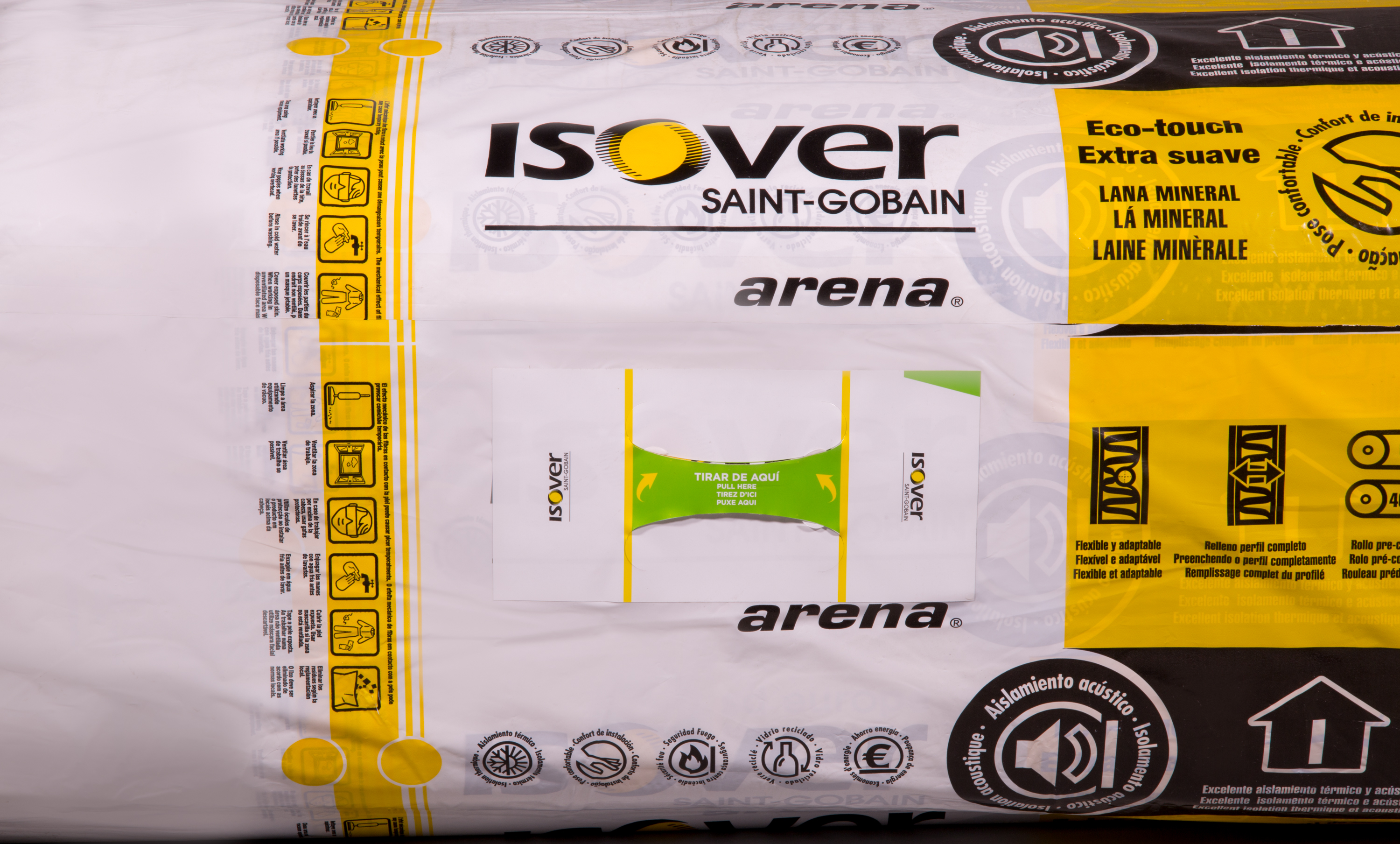 16 uds paneles Fibra de vidrio ISOVER ARENA APTA Espesor 65mm 1,35x4m R=1,91 - 5