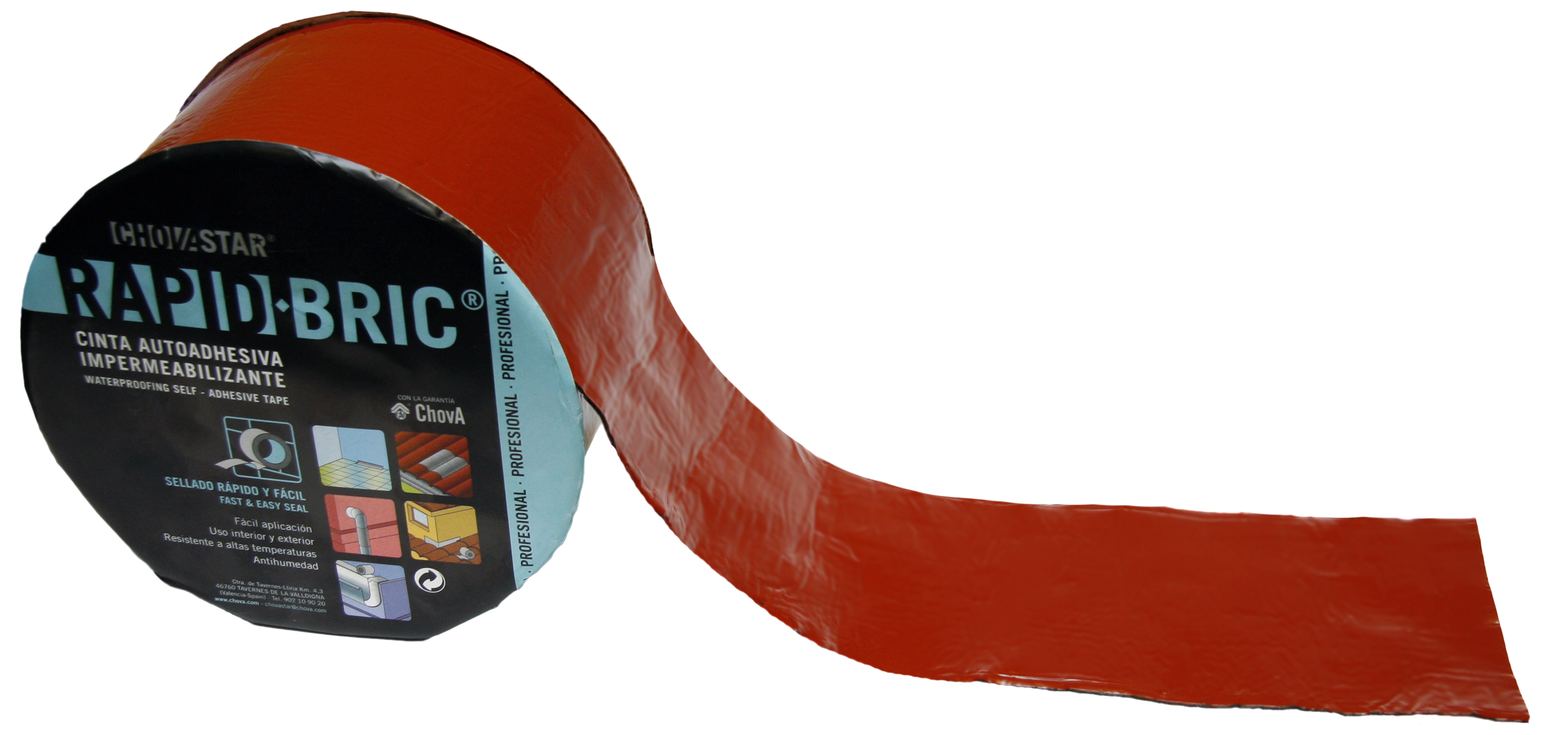 Rollo cinta asfáltica Rapid-Bric 0,15x12 m rojo teja - 4