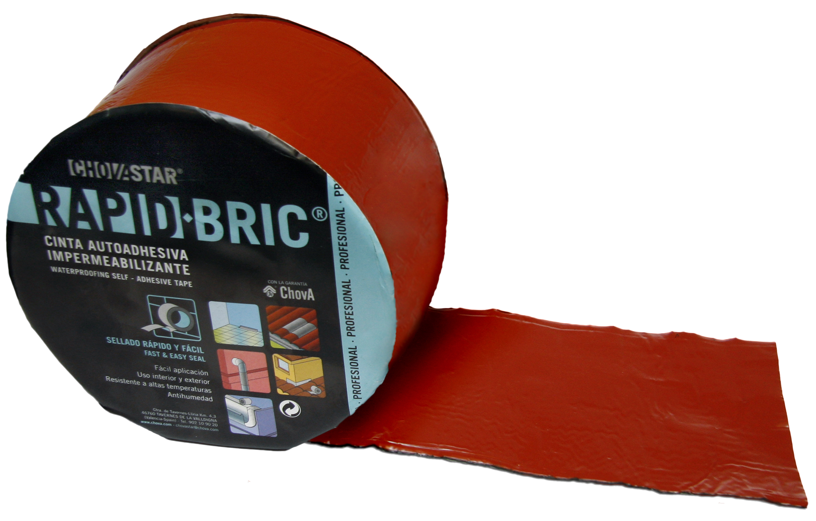 Rollo cinta asfáltica Rapid-Bric 0,15x12 m rojo teja - 3
