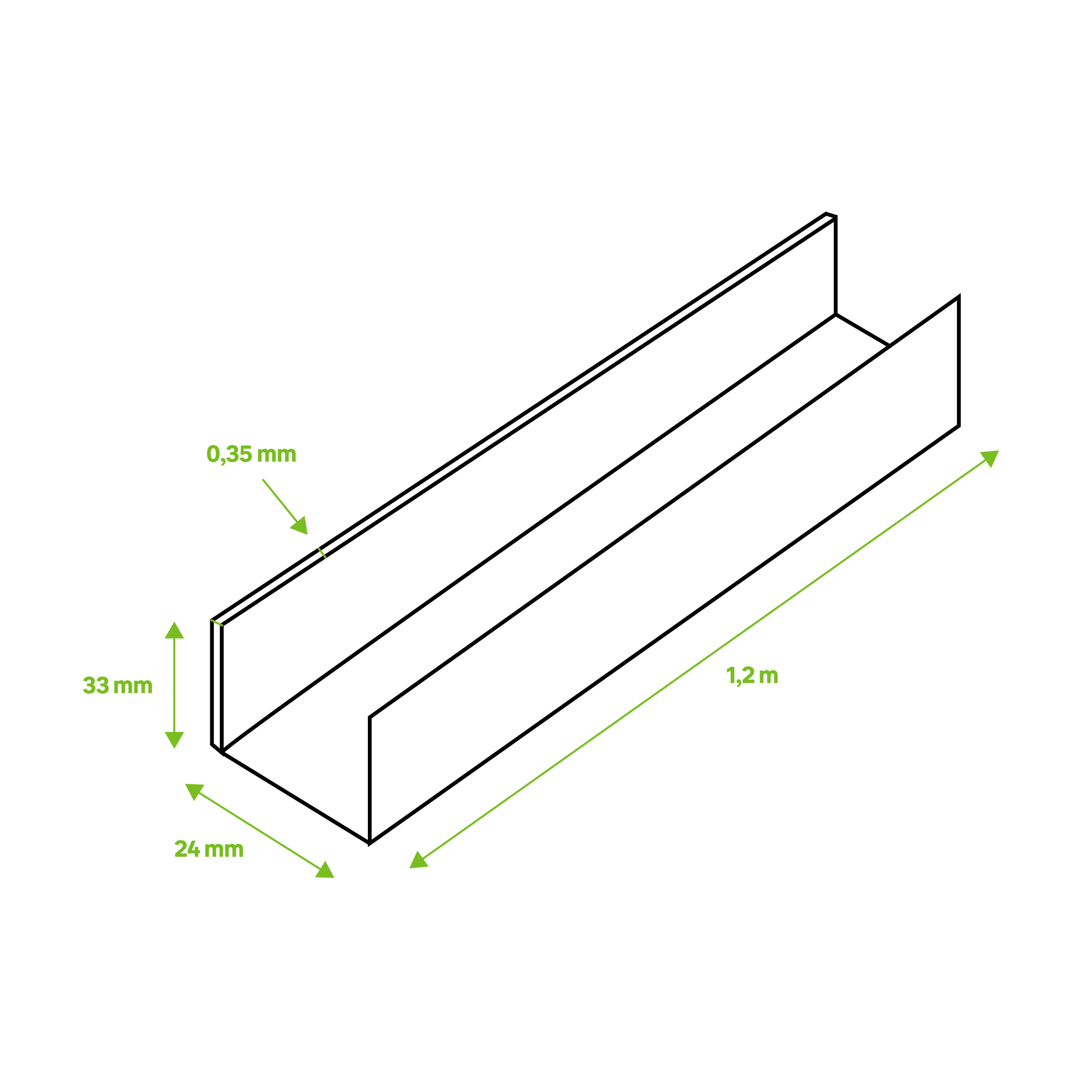 Perfil en t para placa de techo 2,4x3,8x120 cm - 2