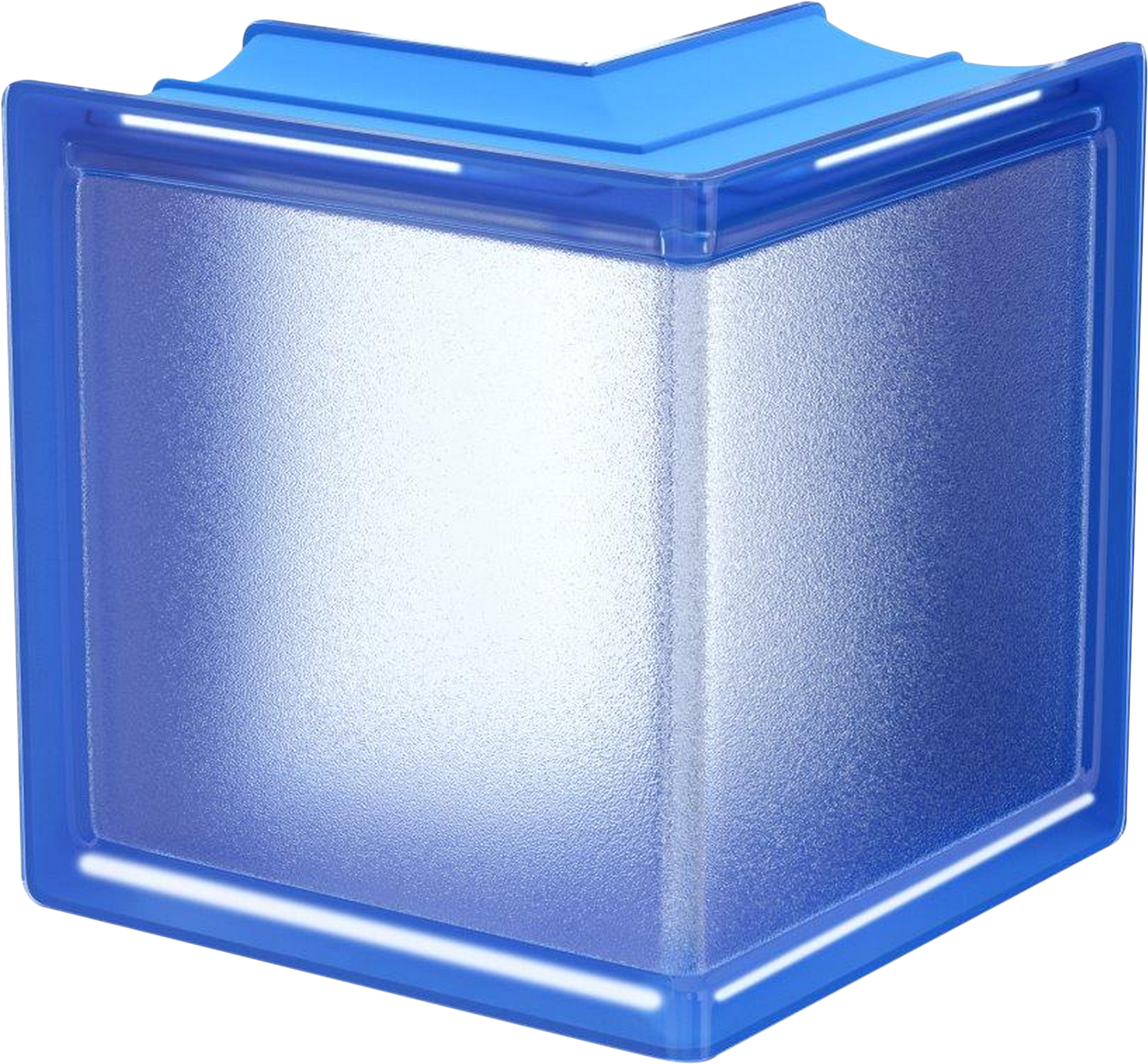 Bloque de vidrio esquina blueberry 14,6x14,5cm
