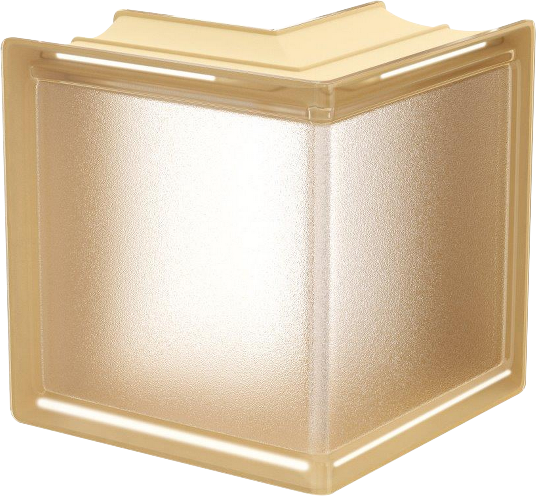 Bloque de vidrio esquina vainilla 14,6x14,5cm