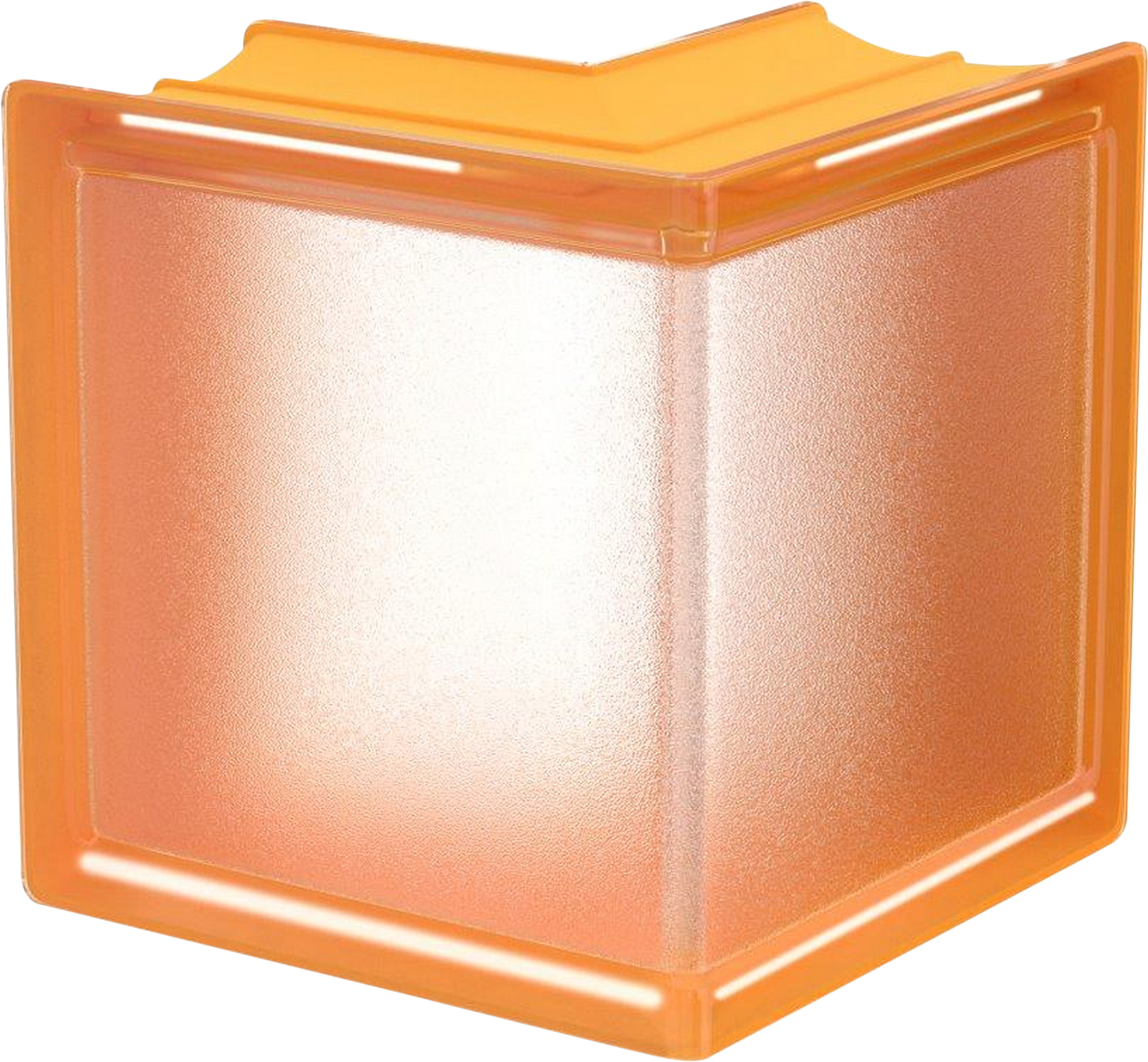 Bloque de vidrio esquina apricot 14,6x14,5cm