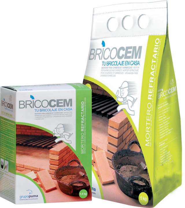 Mortero refractario BRICOCEM 5 kg gris
