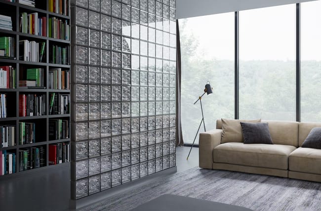 Vetromattone Ondulato Chiaro 19x19x8 Cm - Mattone In Vetro Per Design D'Interni | Resistente All'Umidità - Foto 11