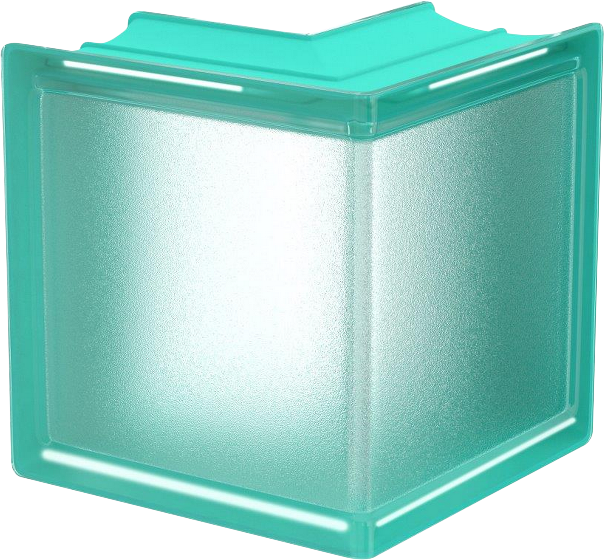 Bloque de vidrio esquina mint 14,6x14,5cm