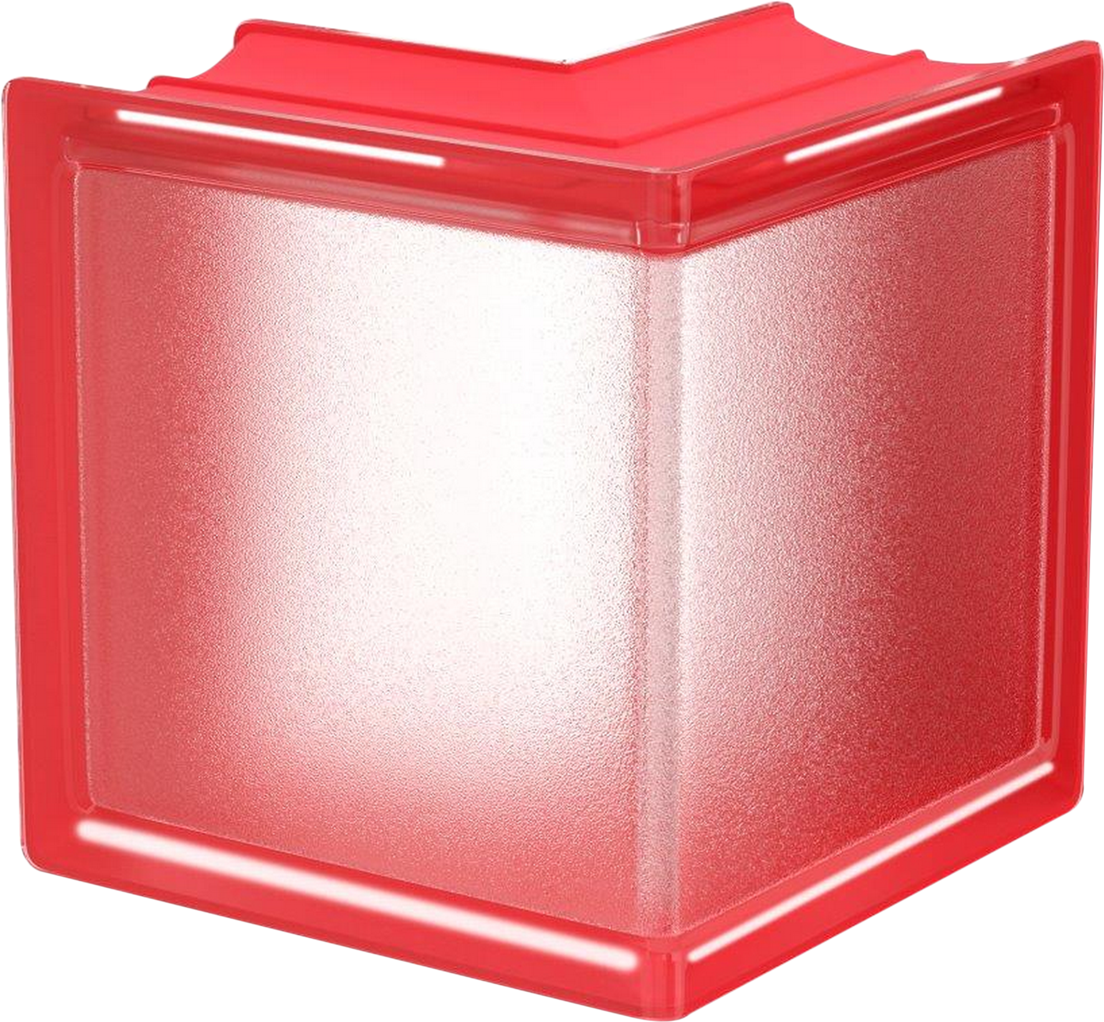 Bloque de vidrio esquina cherry 14,6x14,5cm