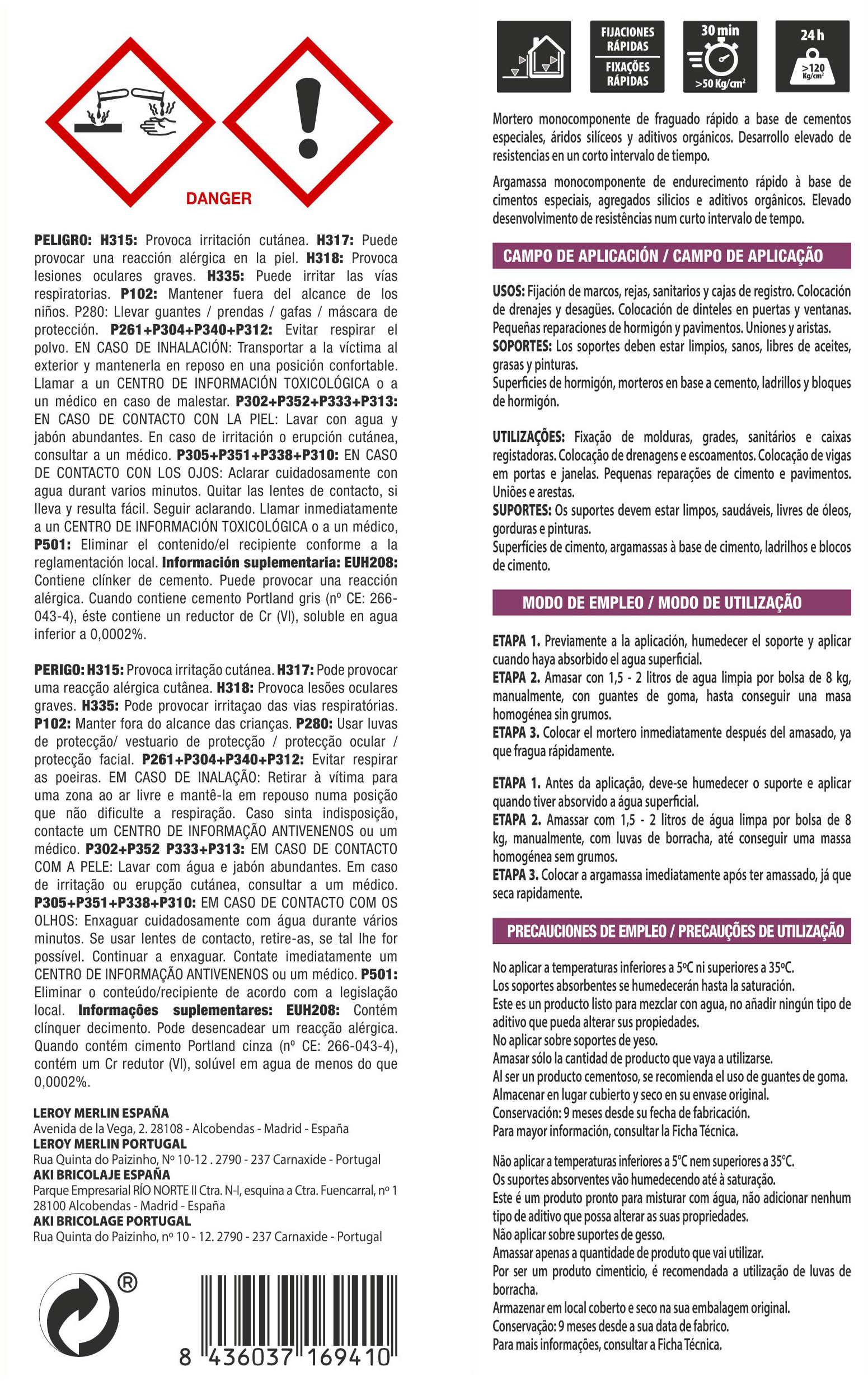 Mortero rápido AXTON 8 kg gris - 4