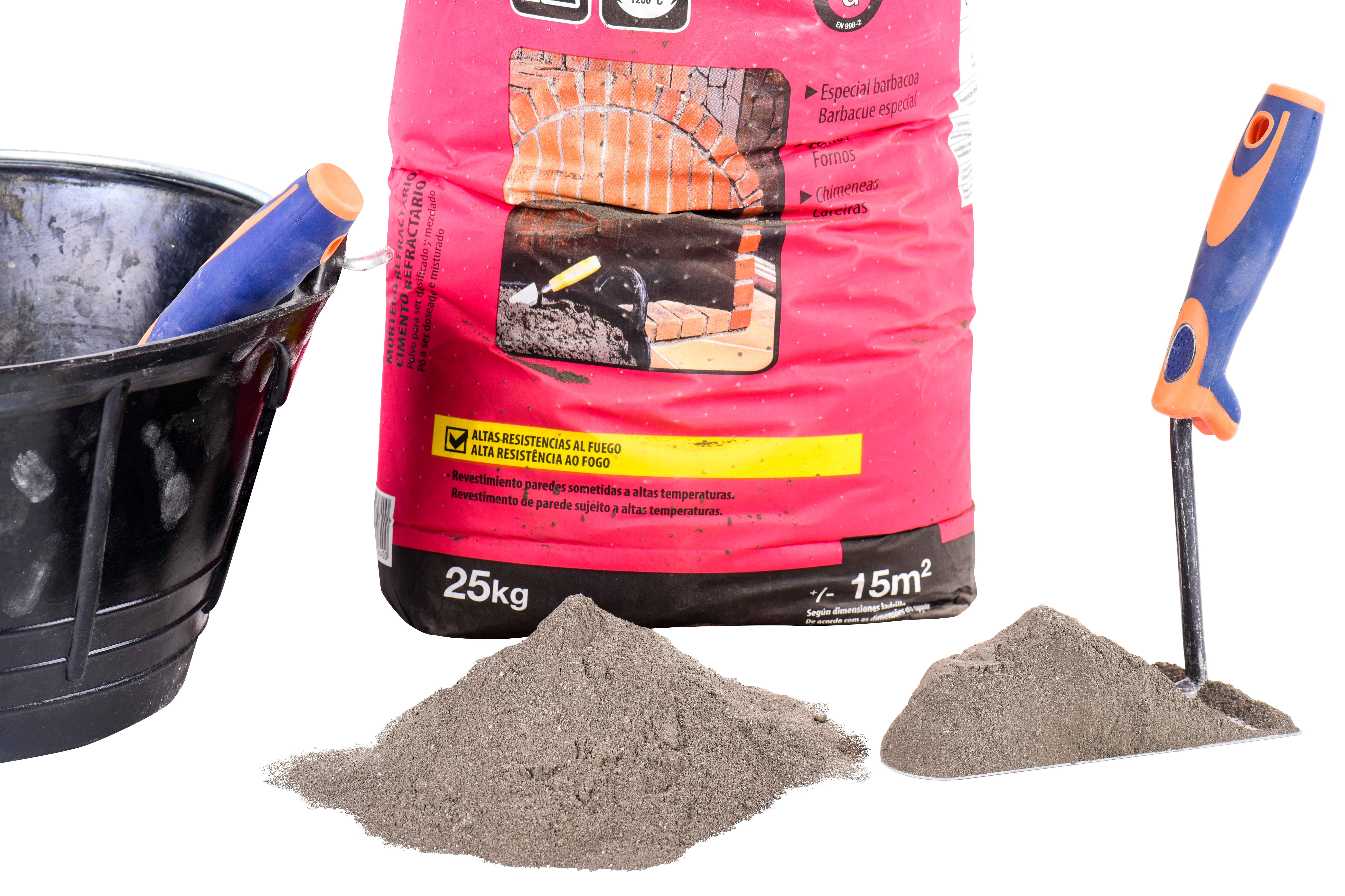 Mortero refractario axton 25 kg gris
