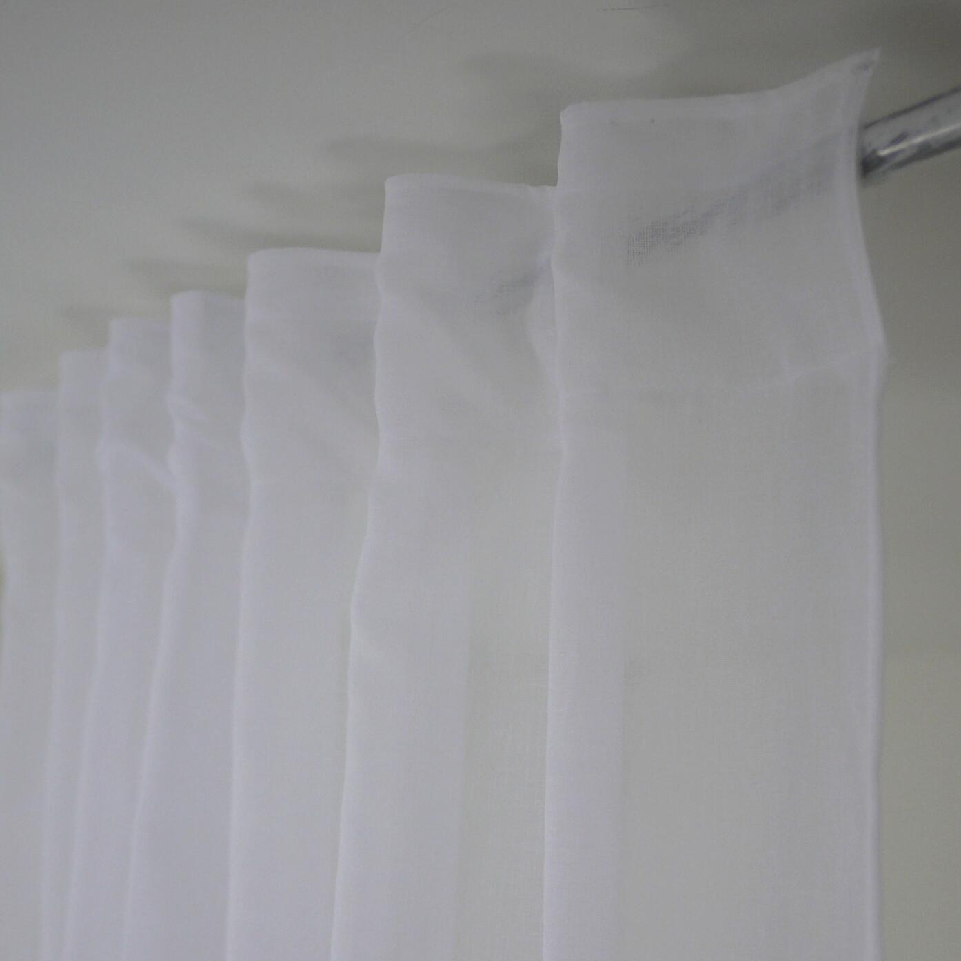 Tenda Linette bianco, fettuccia e passanti nascosti 145x300 cm - 2