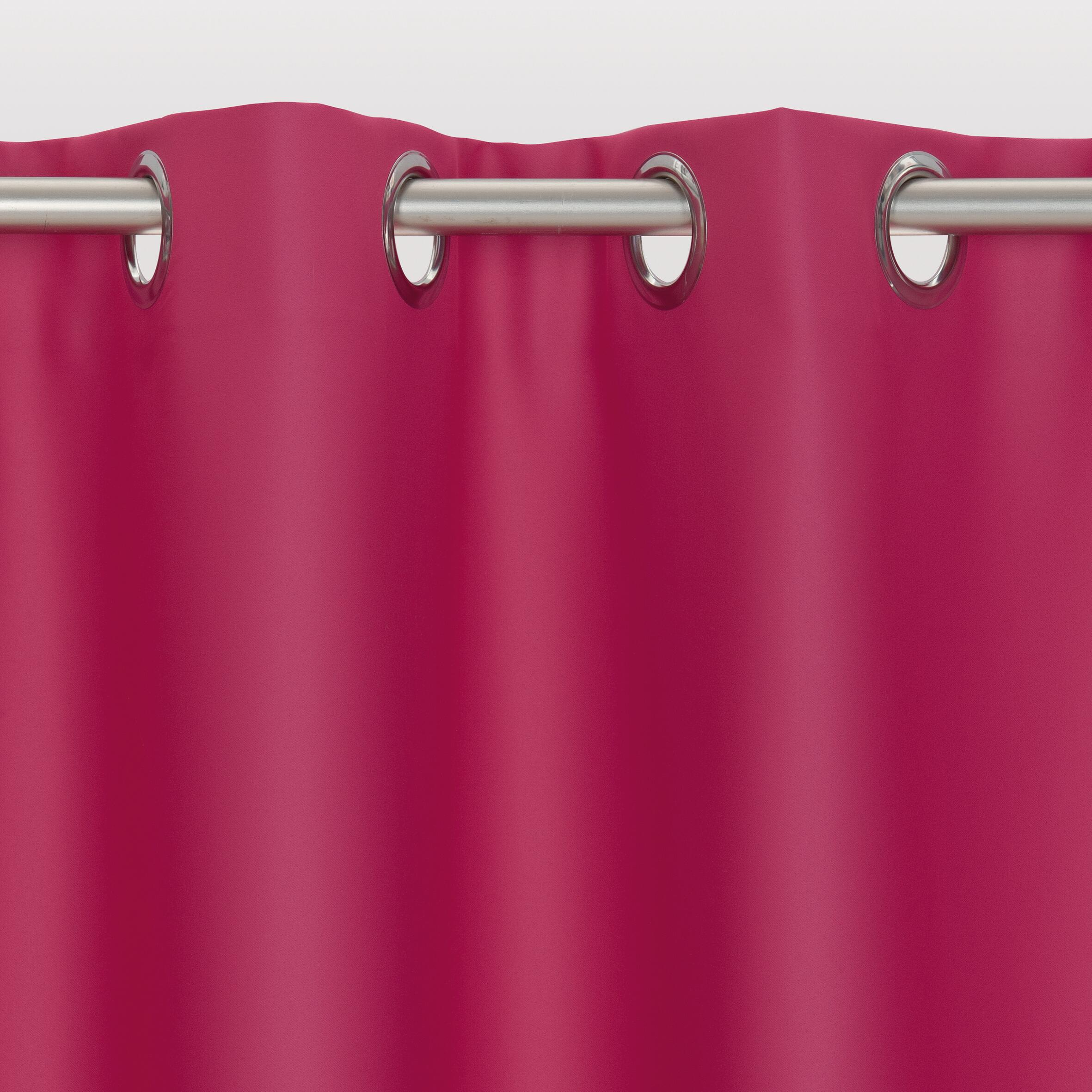 Tenda INSPIRE tinta unita rosa oscurante con filo nero, occhiello 140x280 cm - 5