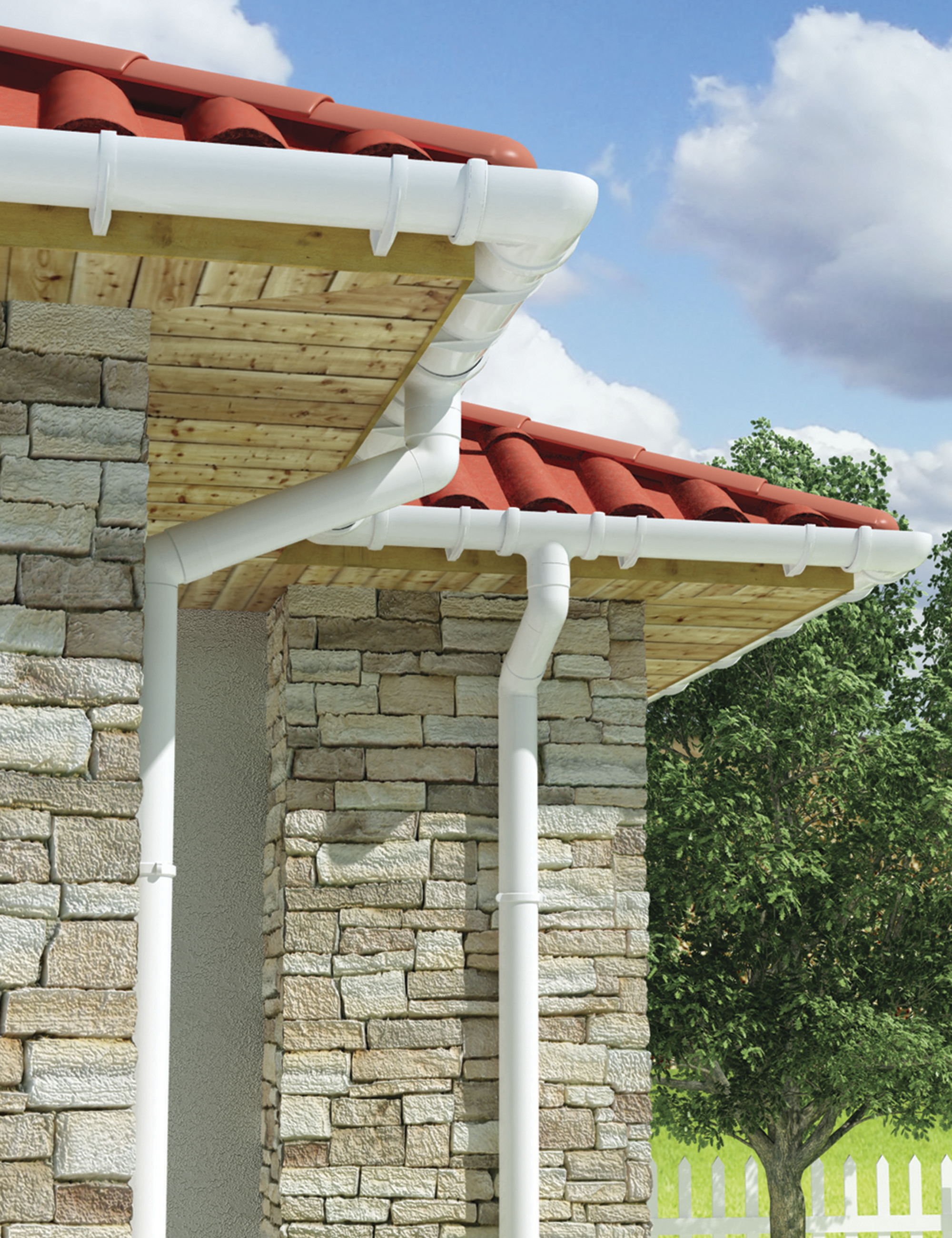 Caleira de PVC CLASSIC 120X65MM 3M BRANCO - 2