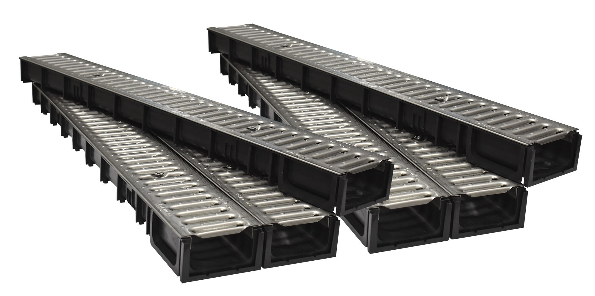 Kit de canaleta con reja inox 13x6,5x600 cm