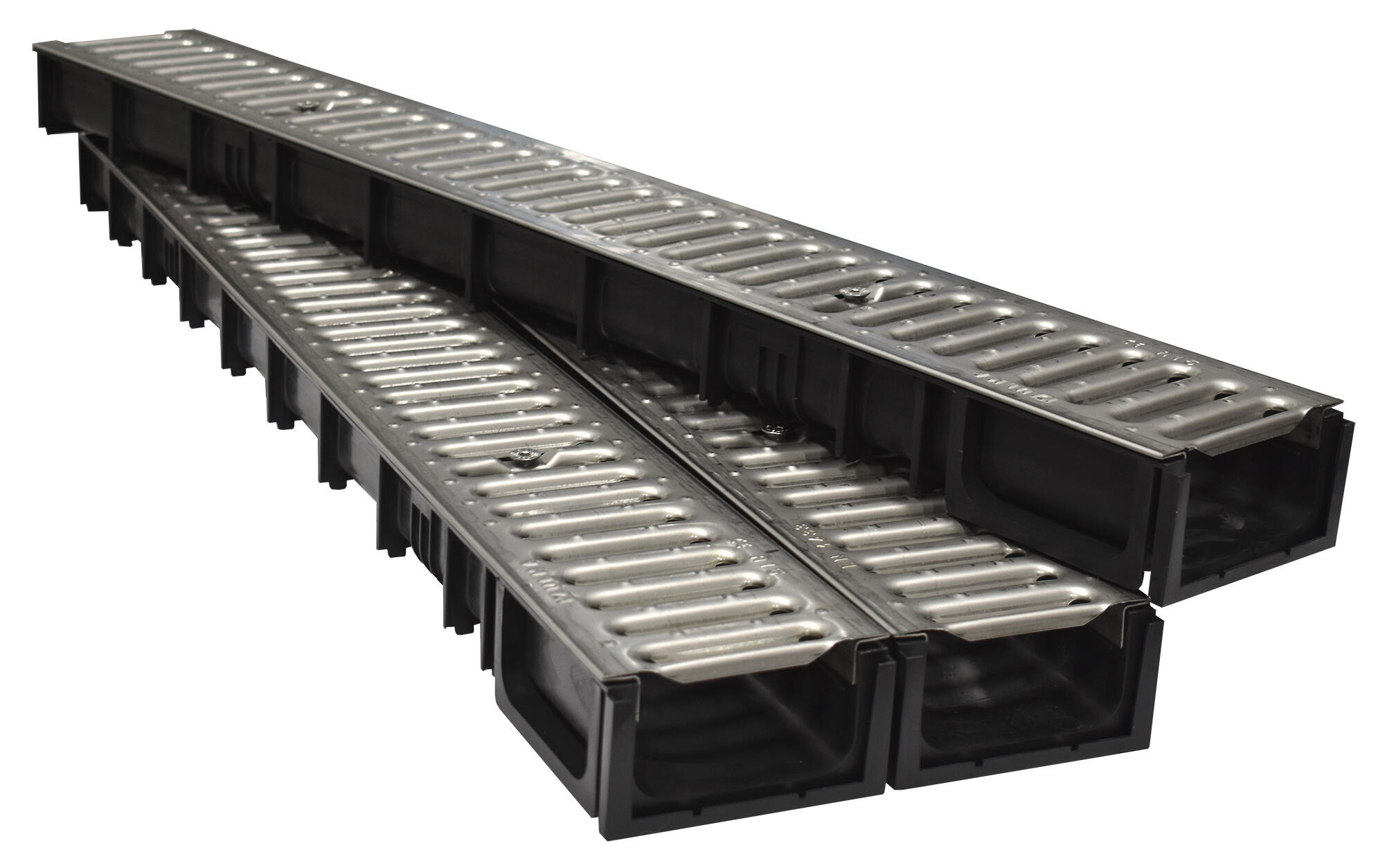 Kit de canaleta con reja inox 13x6,5x300 cm
