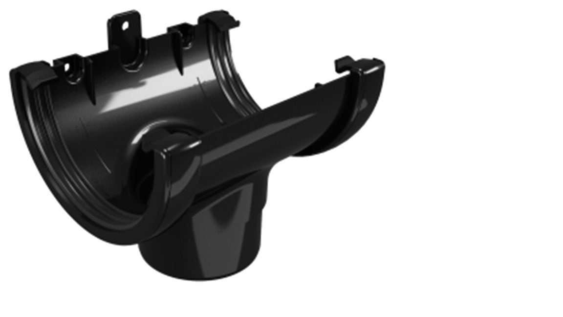 Conector central para canalón de pvc classic negro