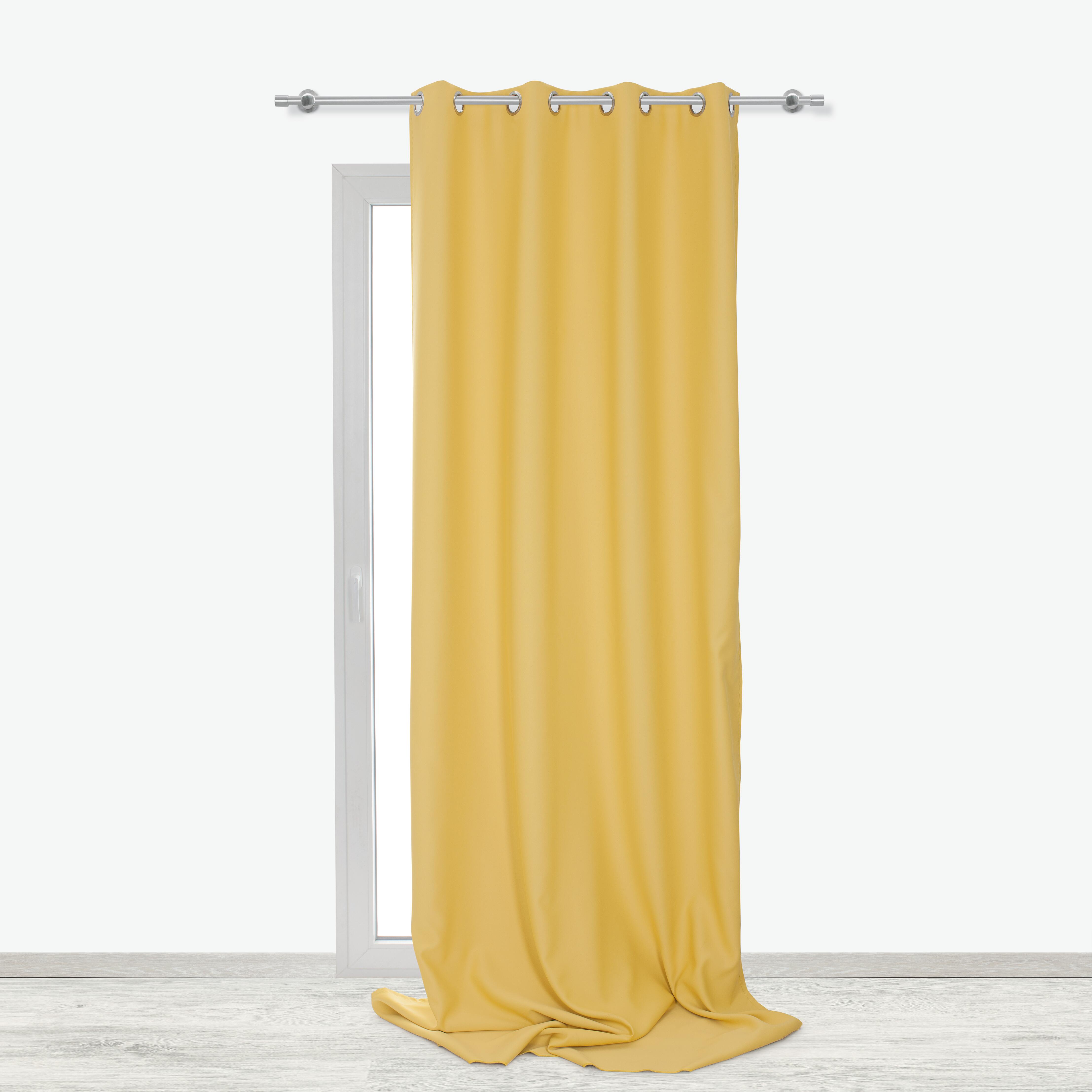 Tenda INSPIRE tinta unita giallo, occhiello 140x280 cm - 2