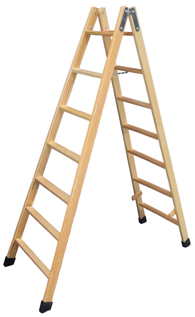 Escalera madera 7 peldaños ESCALERAS VILLAR altura máxima de trabajo 2.7 m