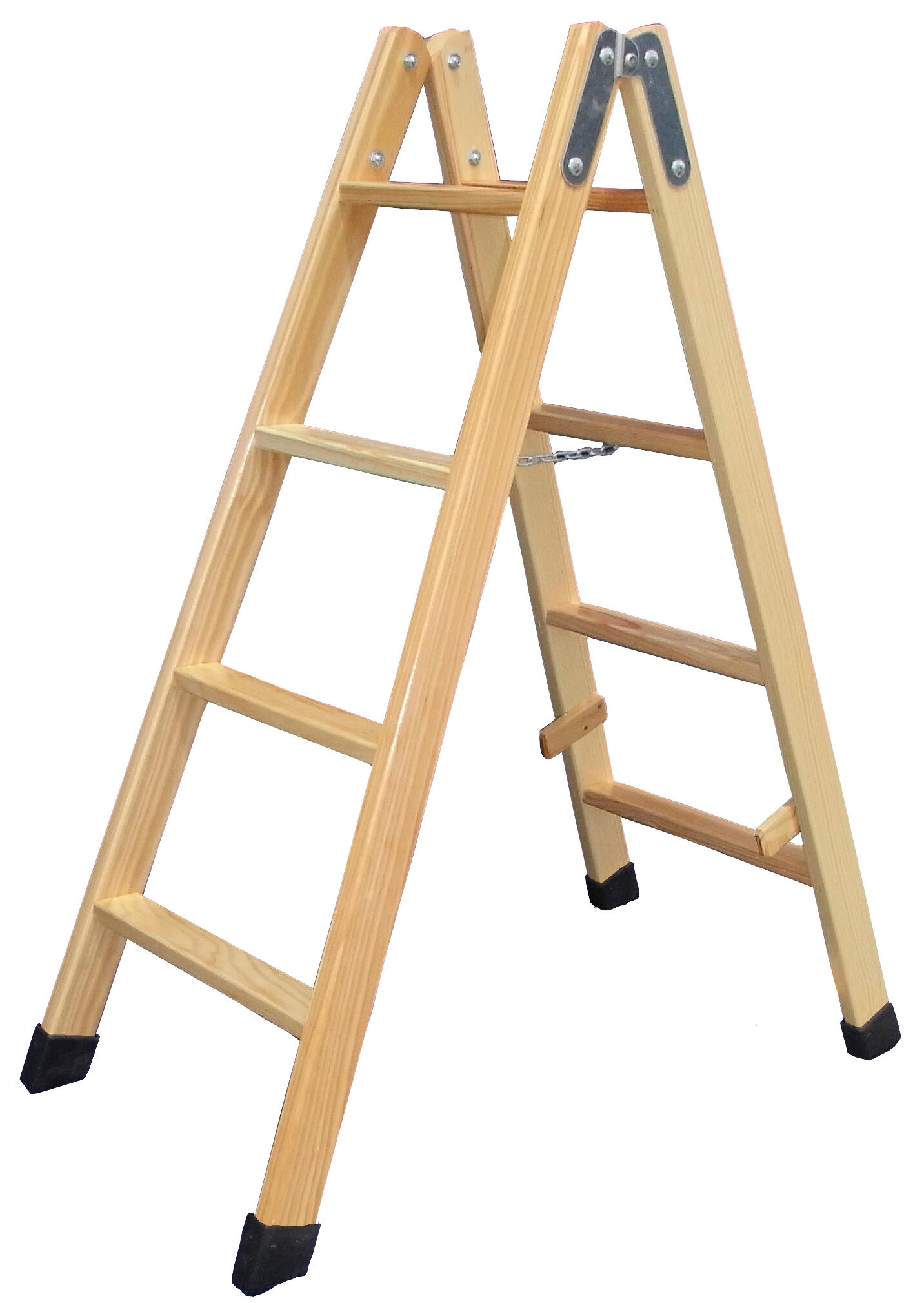 Escalera madera 4 peldaños escaleras villar altura máxima de trabajo 1,2 m
