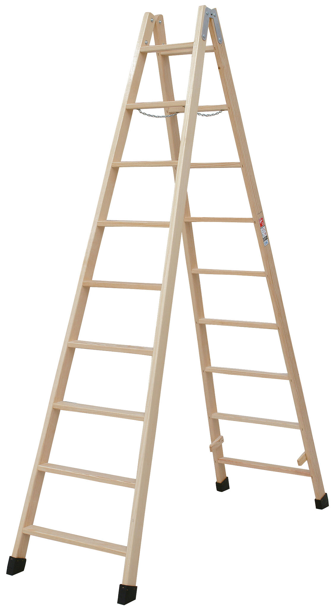 Escalera multiposición madera 9 peldaños escaleras villar altura máxima de trabajo 3,2 m