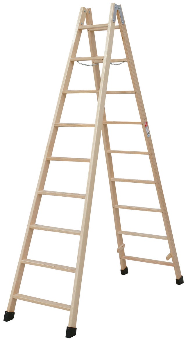 Escalera madera 9 peldaños ESCALERAS VILLAR altura máxima de trabajo 3.2 m