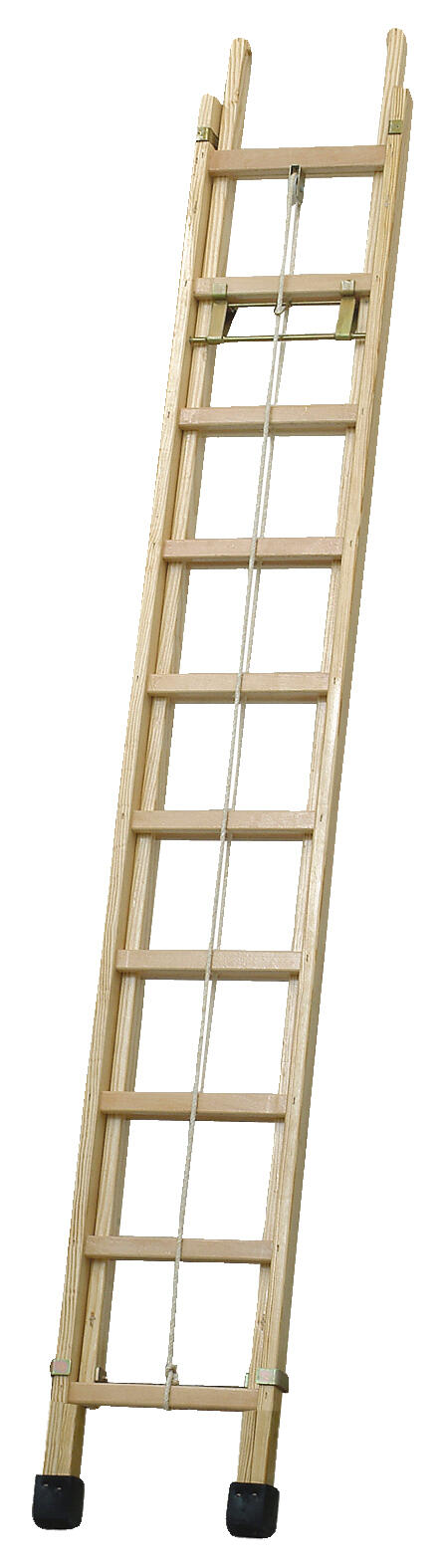 Escalera corredera madera 10 peldaños ESCALERAS VILLAR altura máxima de trabajo 5,7 m
