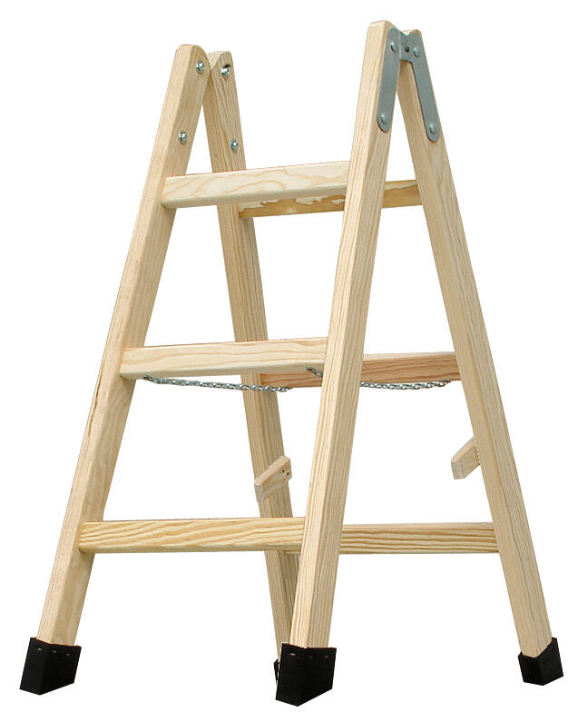 Escalera madera 3 peldaños ESCALERAS VILLAR altura máxima de trabajo 1 m
