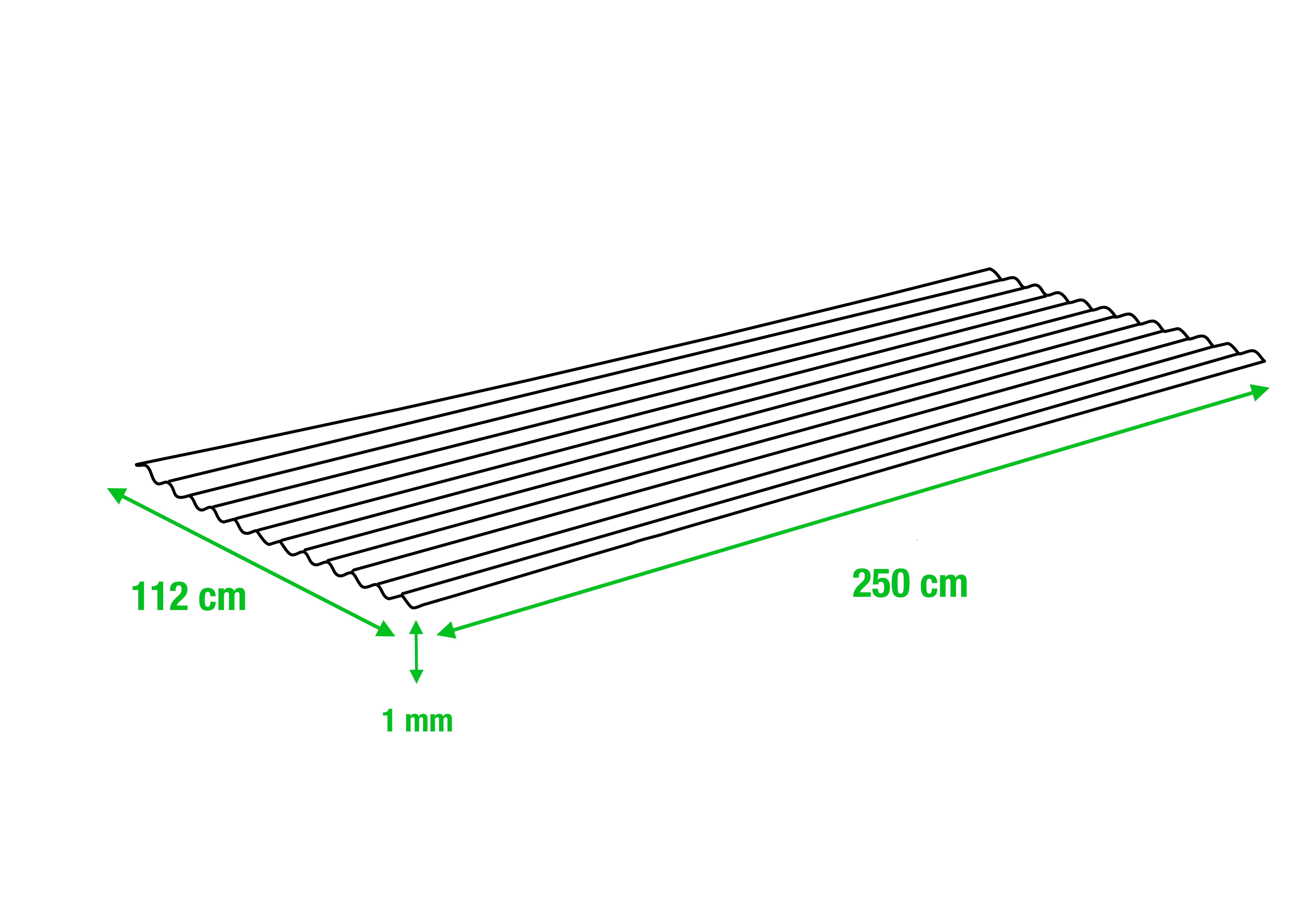 Placa policarbonato gran onda 2500x1100x1 mm - 2