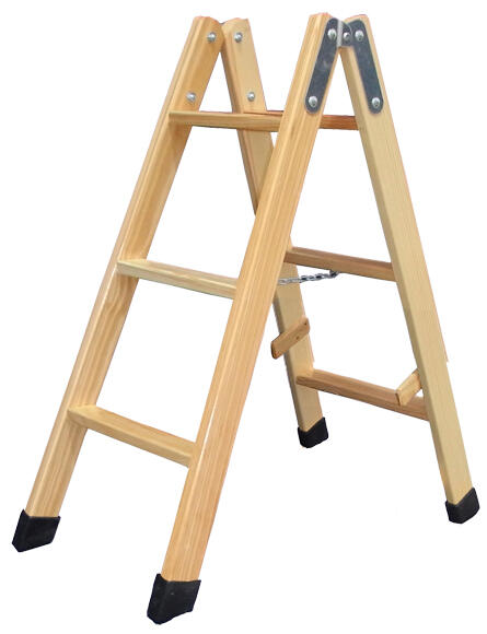 Escalera madera 3 peldaños escaleras villar altura máxima de trabajo 0,9 m