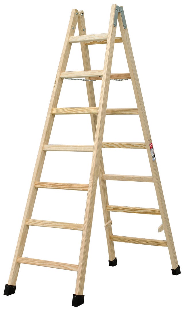 Escalera madera 7 peldaños ESCALERAS VILLAR altura máxima de trabajo 2.7 m