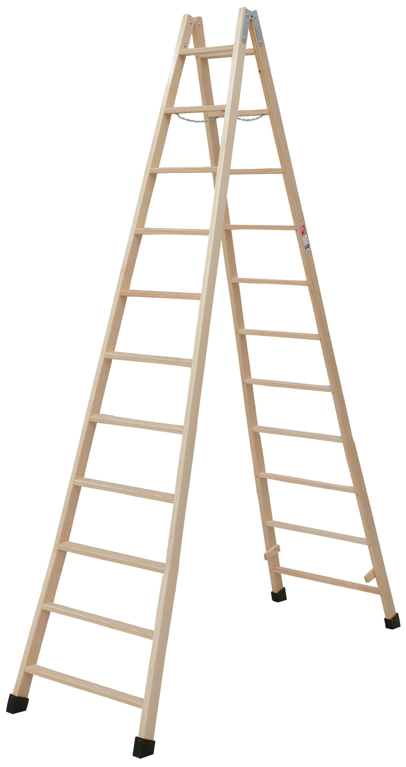 Escalera multiposición madera 11 peldaños escaleras villar altura máxima de trabajo 3,7 m