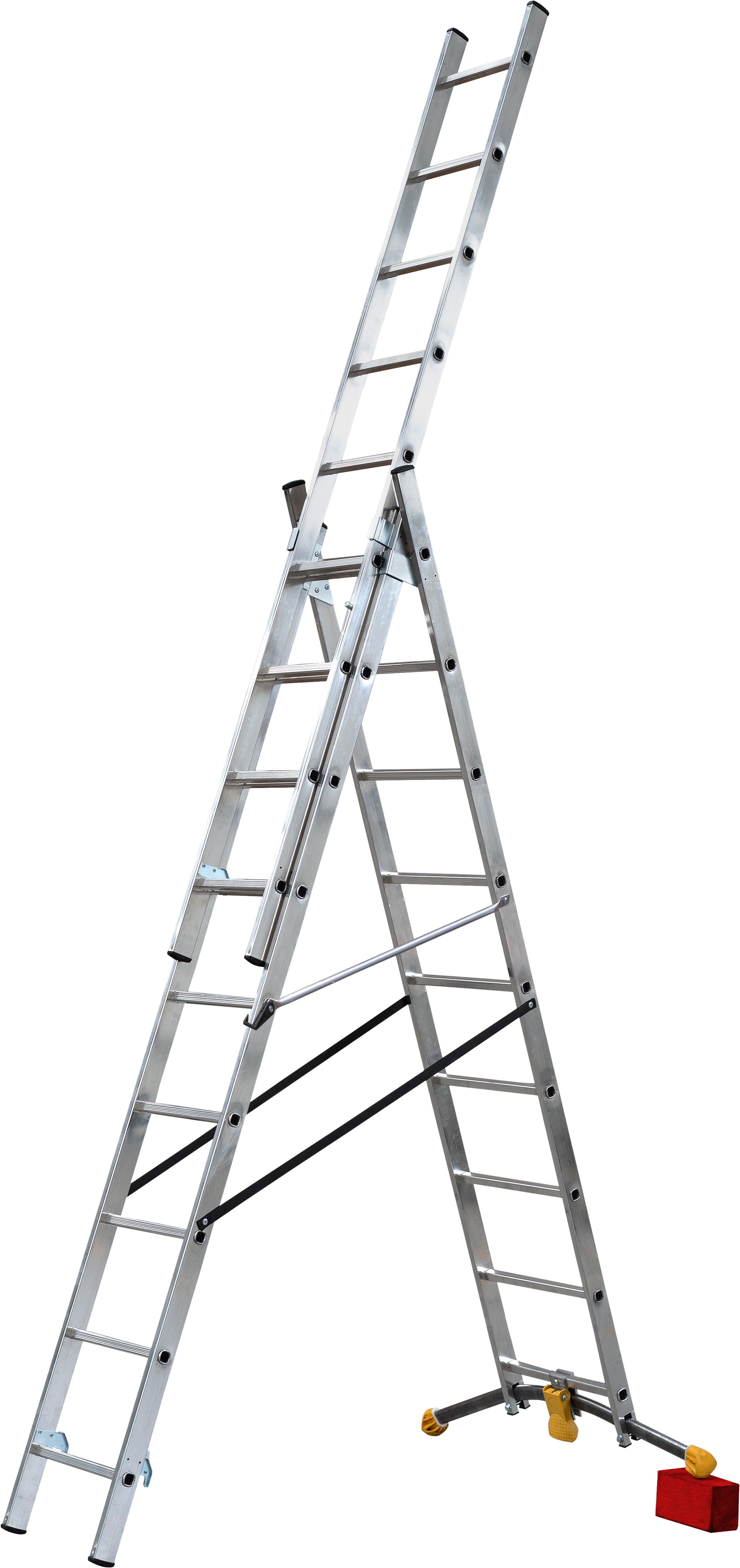 Escalera transformable aluminio 27 peldaños HAILO altura máxima de trabajo 6,31 m - 8