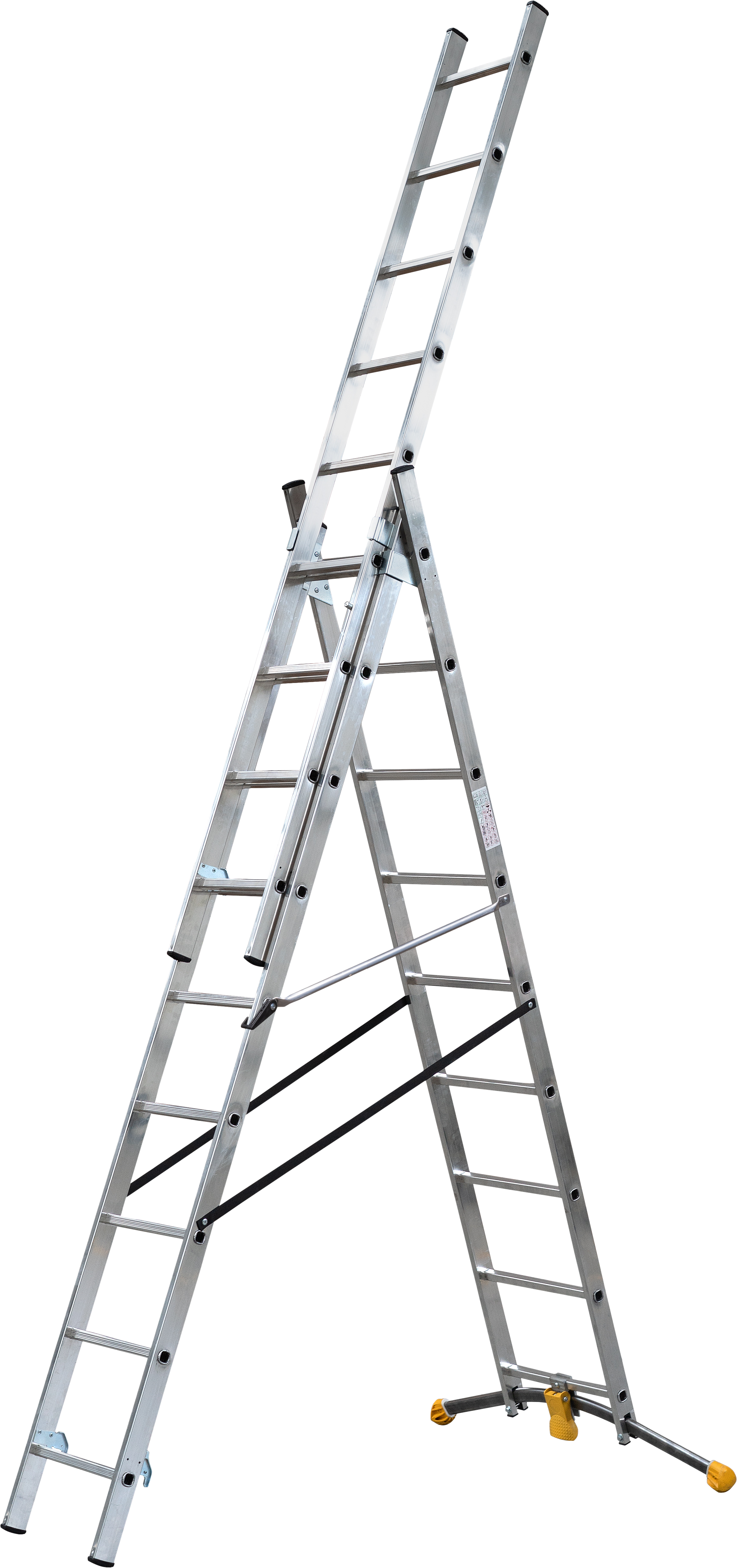 Escalera transformable aluminio 27 peldaños HAILO altura máxima de trabajo 6,31 m - 7