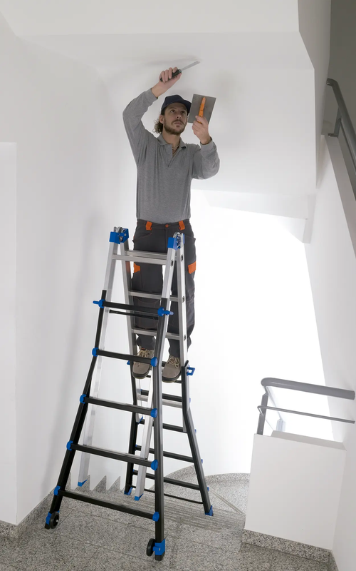 Escalera telescópica plegable: escalera tipo tijera, escalera de mano, escalera  extensible y escalera para escaleras de obra en una sola