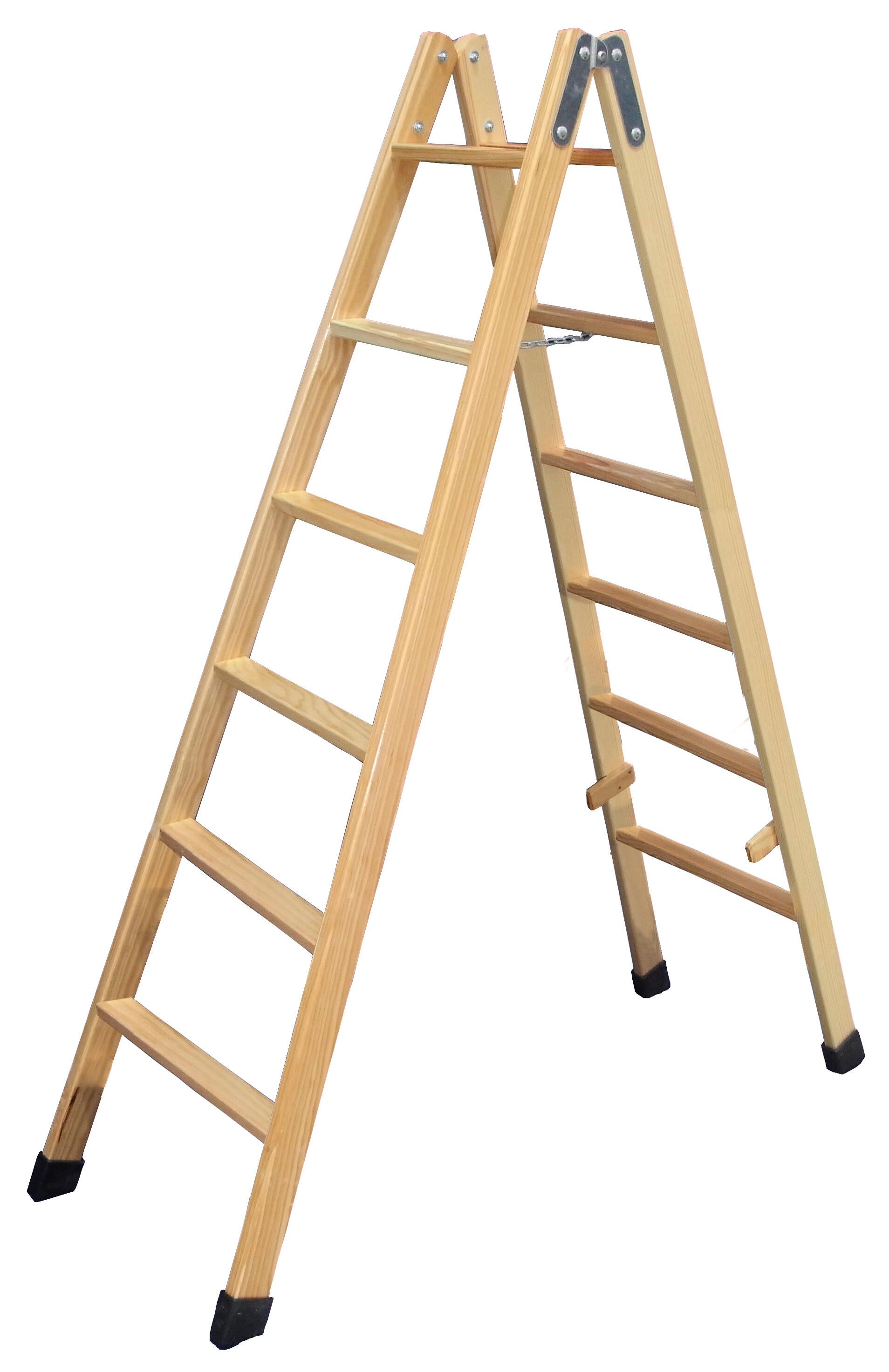 Escalera madera 6 peldaños escaleras villar altura máxima de trabajo 2,4 m