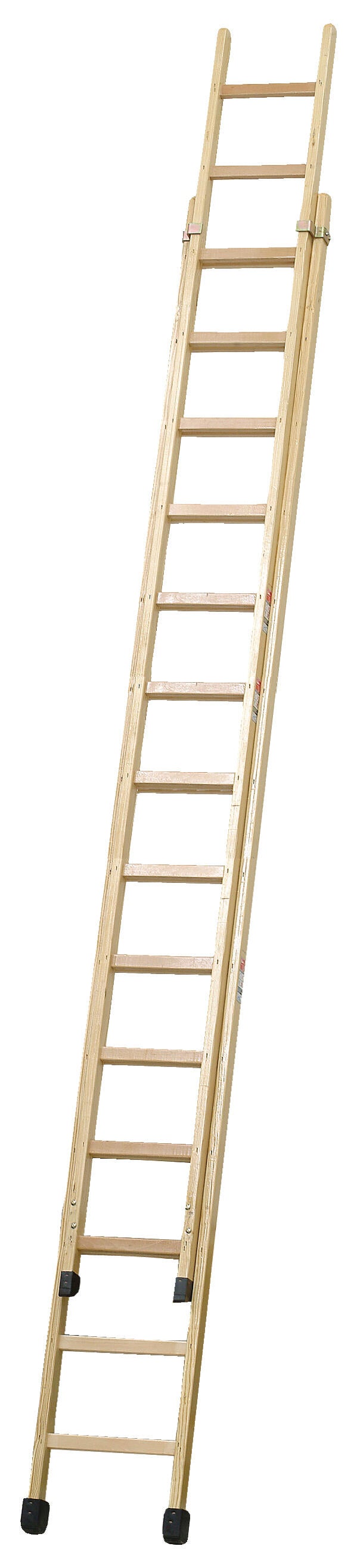 Escalera corredera madera 14 peldaños ESCALERAS VILLAR altura máxima de trabajo 7,7 m