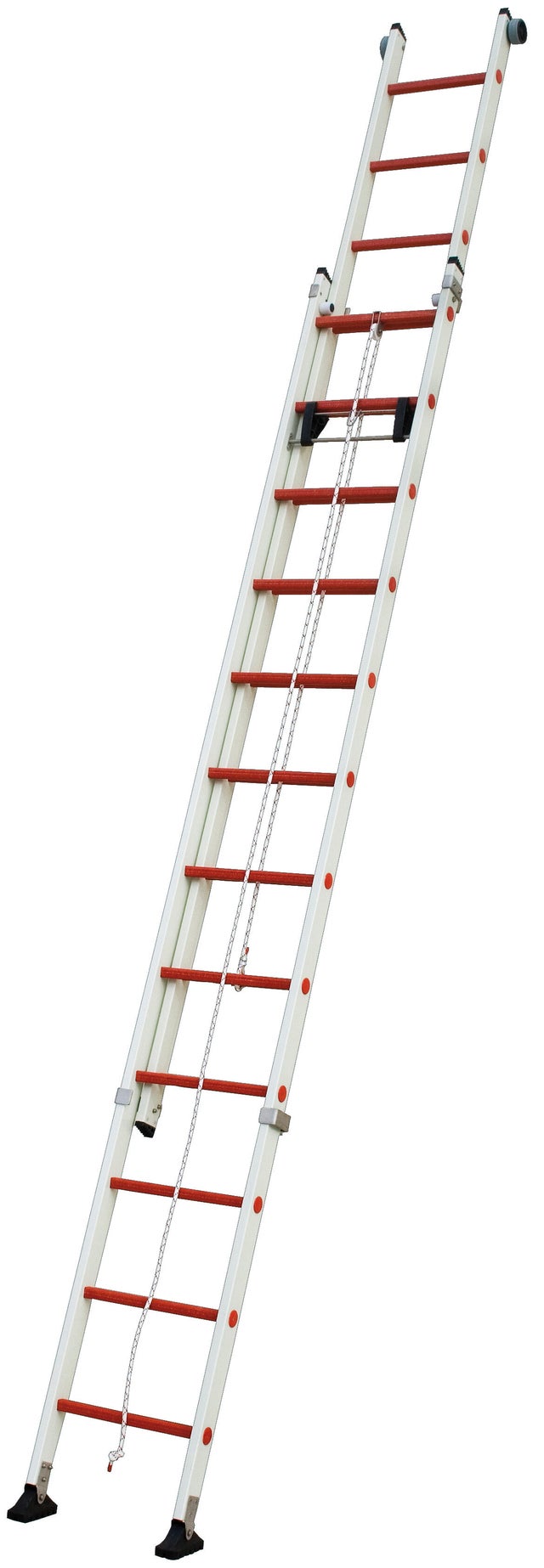 Escalera corredera fibra de vidrio 12 peldaños ESCALERAS VILLAR altura máxima de trabajo 3.60 m
