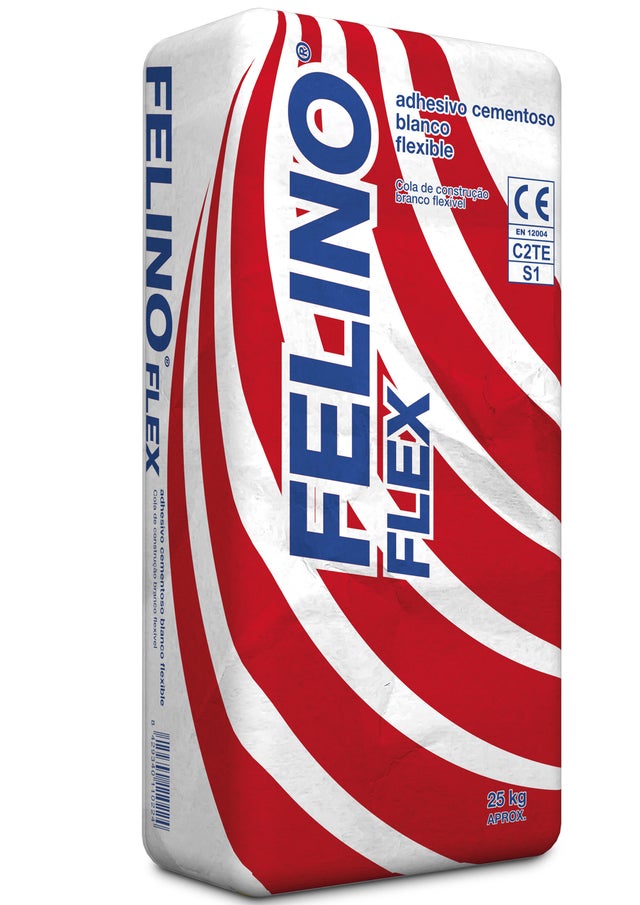 Mortero cola felino flex S1 25 kg blanco