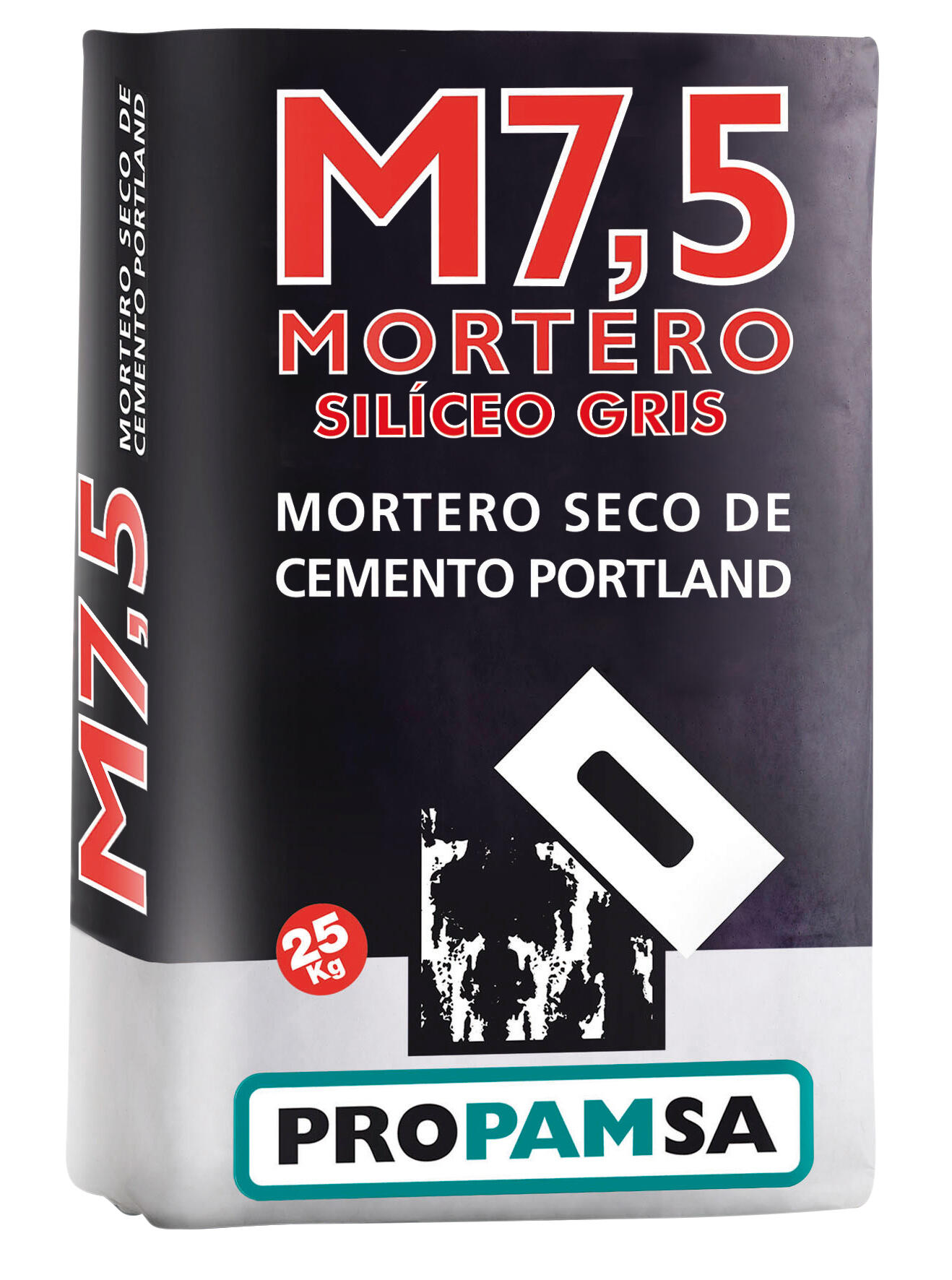 Mortero seco gris m-7,5 de 25 kg