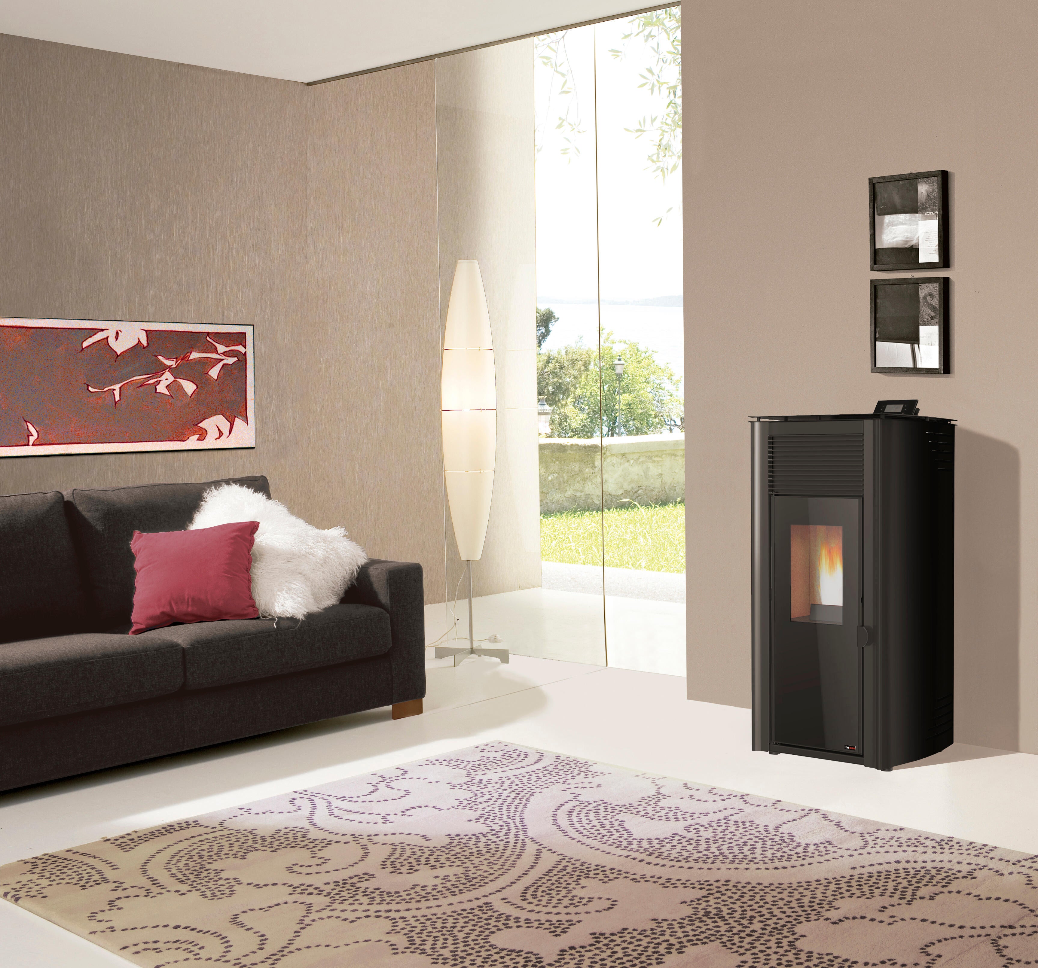Estufa de pellet redpod first advance 10 kw negra