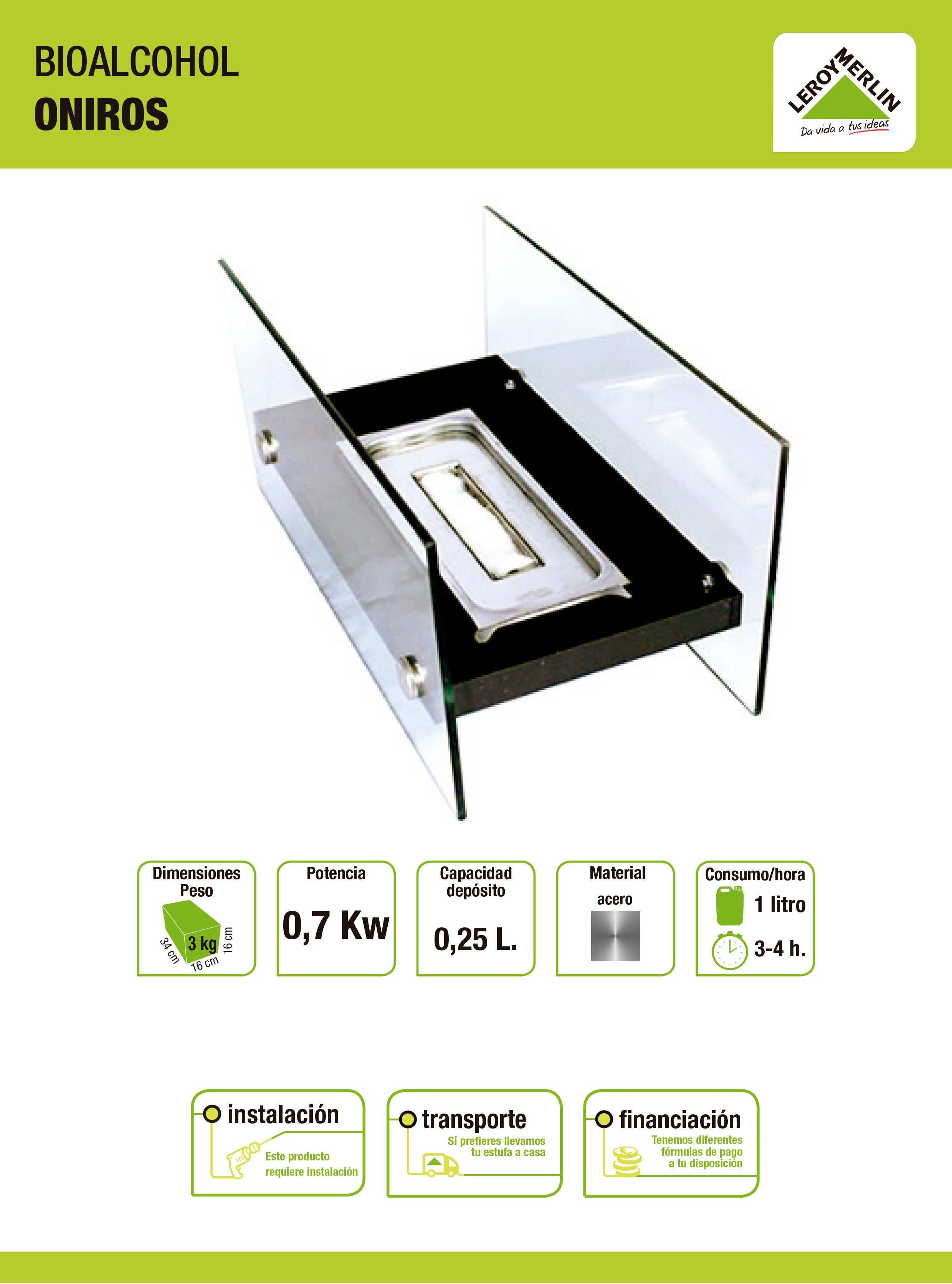 Estufa de bioetanol PURLINE Oniros - 2