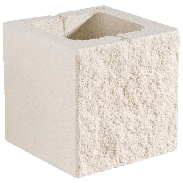 Medio bloque de hormigón 1 cara Split blanco 20x20x20 cm