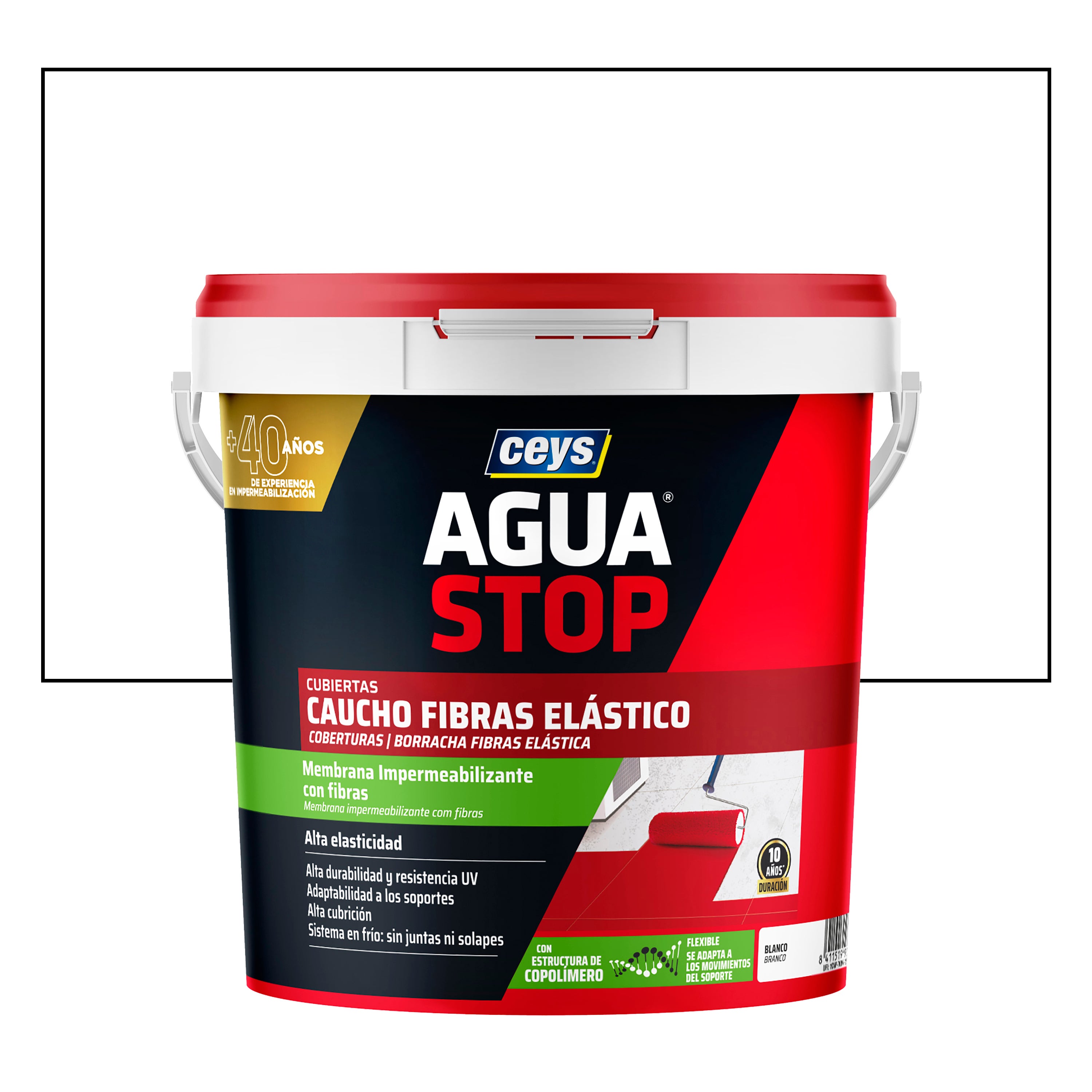 Pintura impermeabilizante cubiertas aguastop ceys caucho 5kg blanco